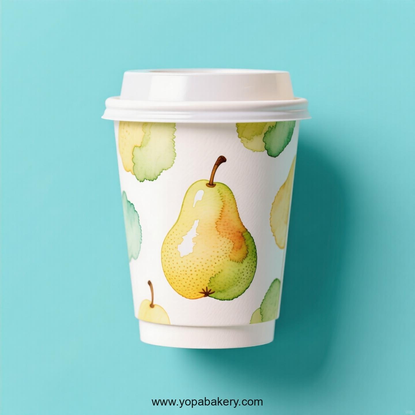 Pear Design Paper Coffee Cups Factory: 4-24 oz Custom Logo