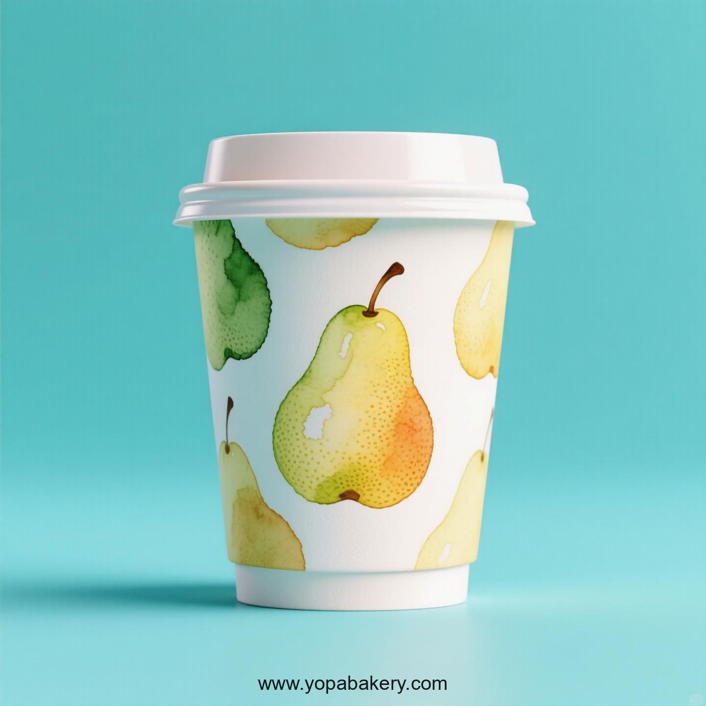 Pear Design Paper Coffee Cups Factory: 4-24 oz Custom Logo