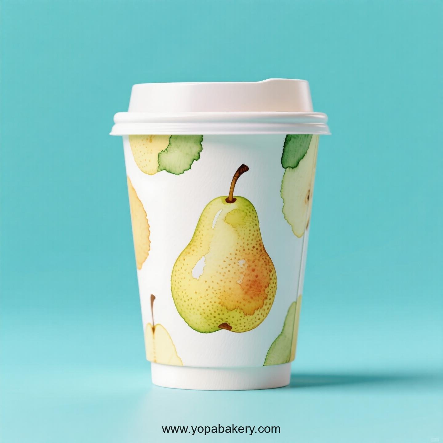 Pear Design Paper Coffee Cups Factory: 4-24 oz Custom Logo
