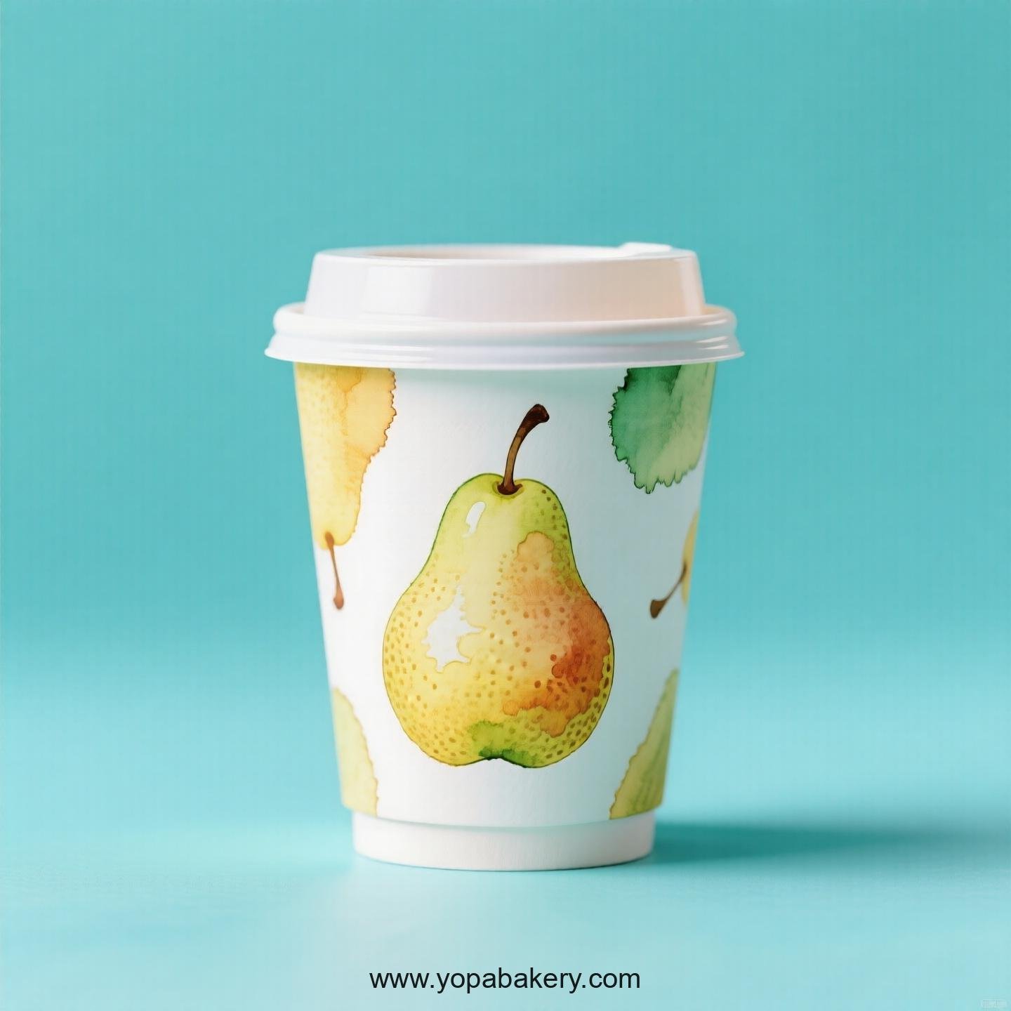 Pear Design Paper Coffee Cups Factory: 4-24 oz Custom Logo
