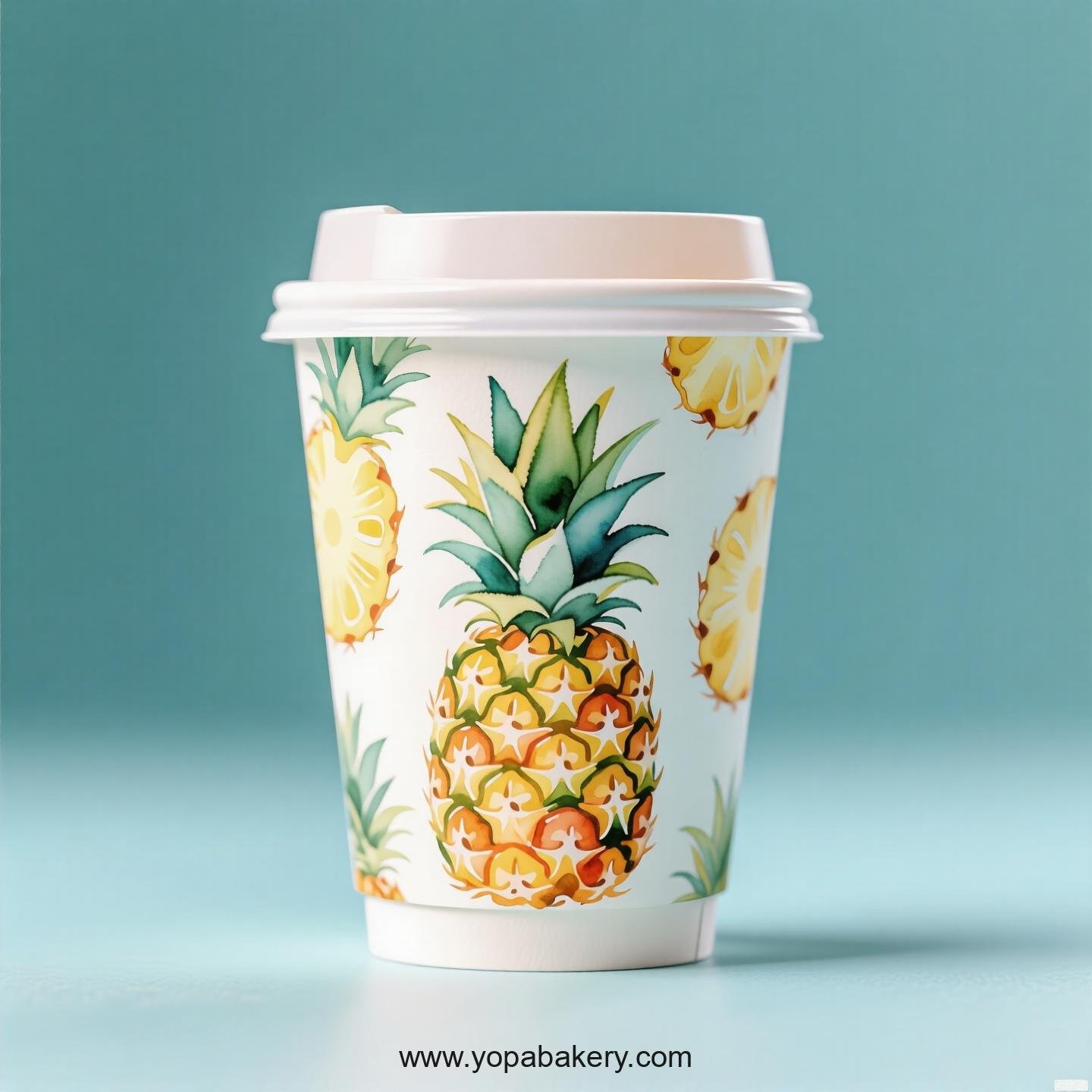Pineapple Design Paper Coffee Cups Factory: 4-24 oz Custom Logo