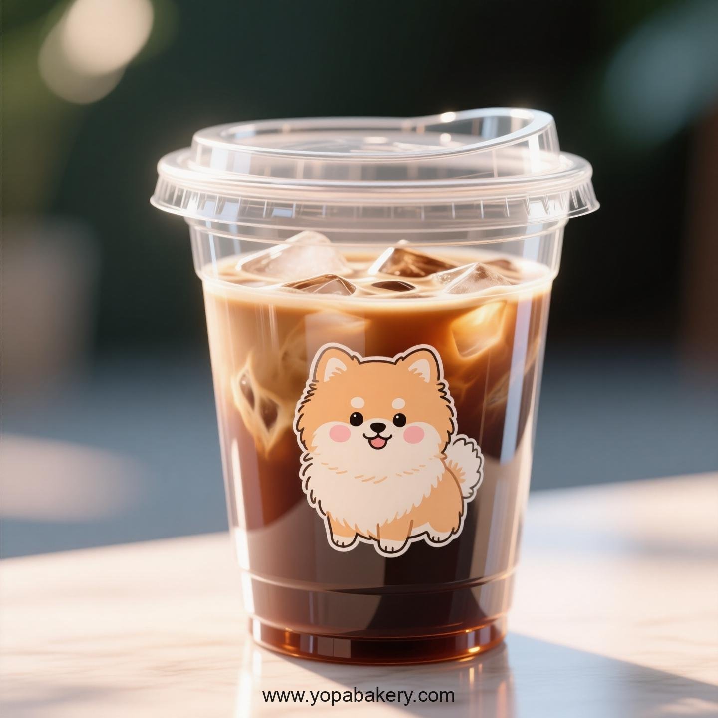 Pomeranian Dog Themed Clear Plastic Cups - Disposable PP & PET Coffee Cups with Lids