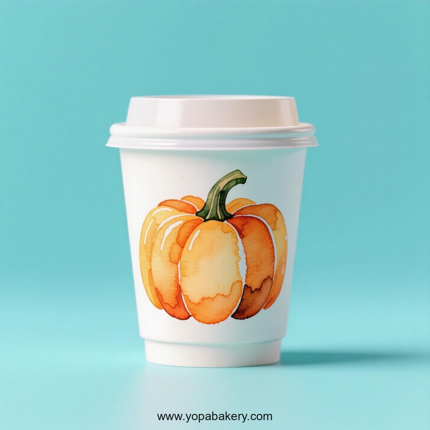 Pumpkin Design Paper Coffee Cups Factory: 4-24 oz Custom Logo