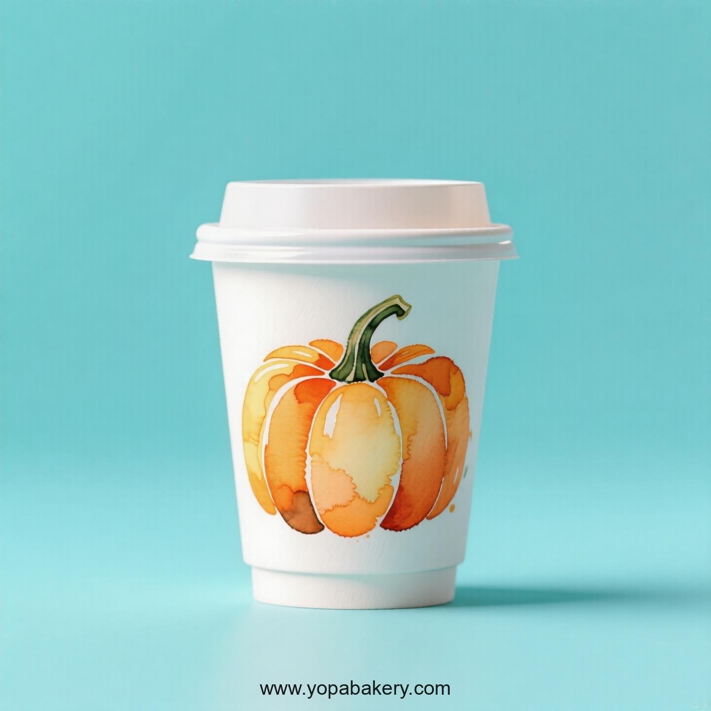 Pumpkin Design Paper Coffee Cups Factory: 4-24 oz Custom Logo
