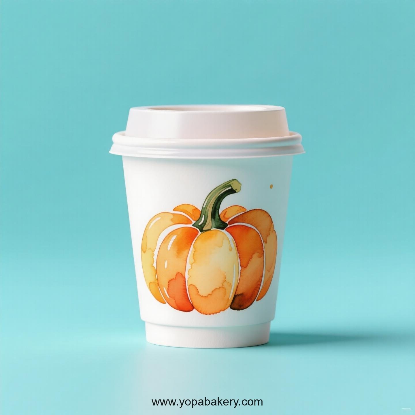 Pumpkin Design Paper Coffee Cups Factory: 4-24 oz Custom Logo
