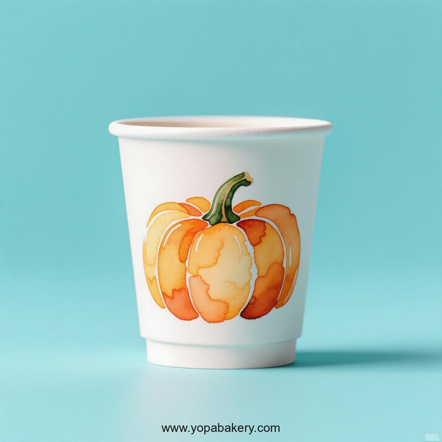 Pumpkin Design Paper Coffee Cups Factory: 4-24 oz Custom Logo