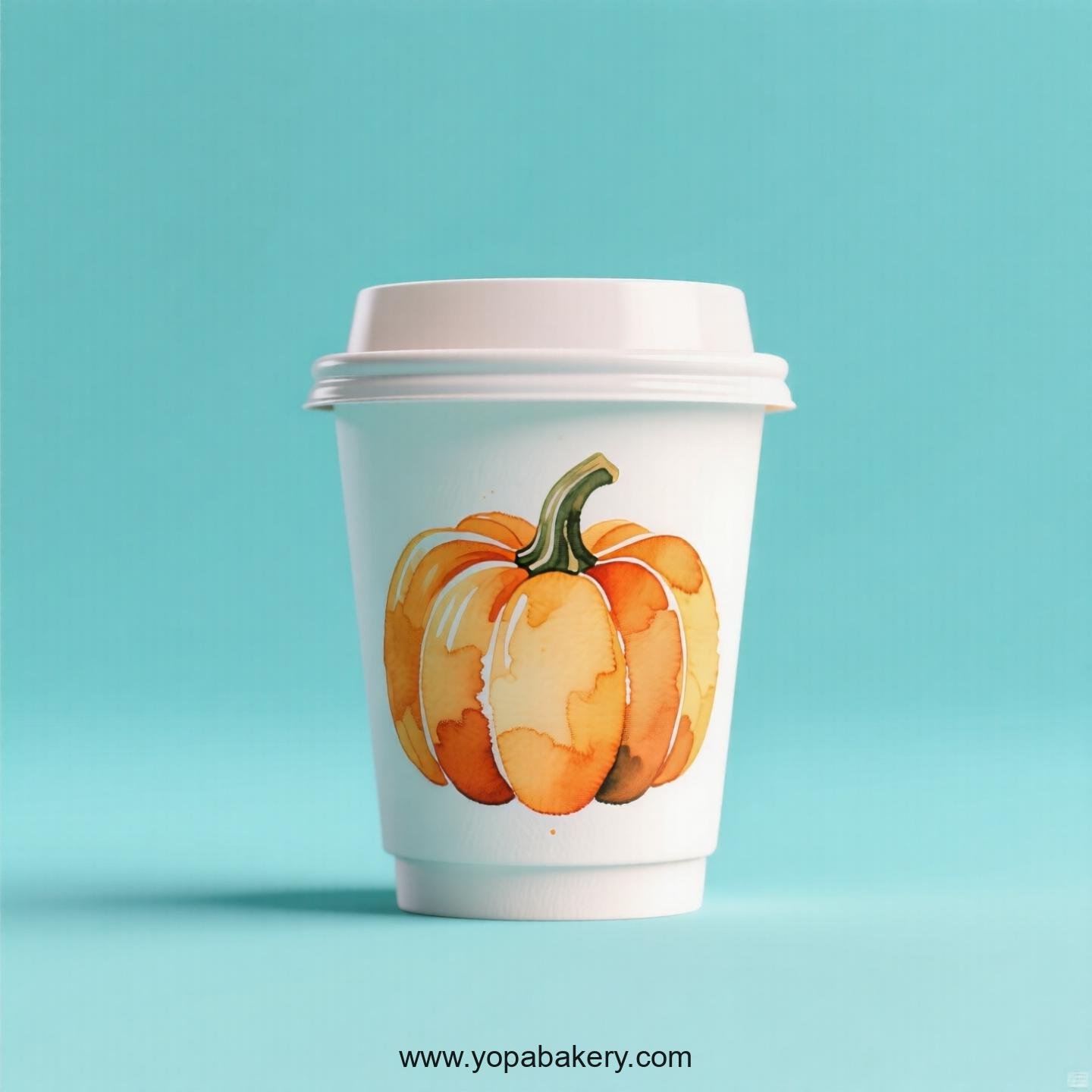 Pumpkin Design Paper Coffee Cups Factory: 4-24 oz Custom Logo