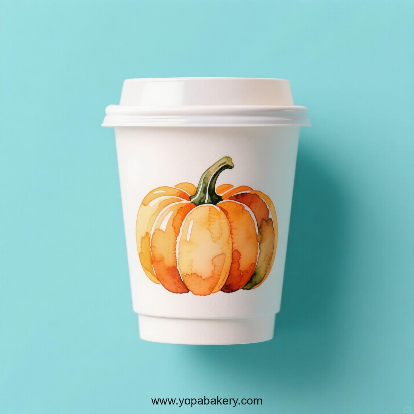 Pumpkin Design Paper Coffee Cups Factory: 4-24 oz Custom Logo