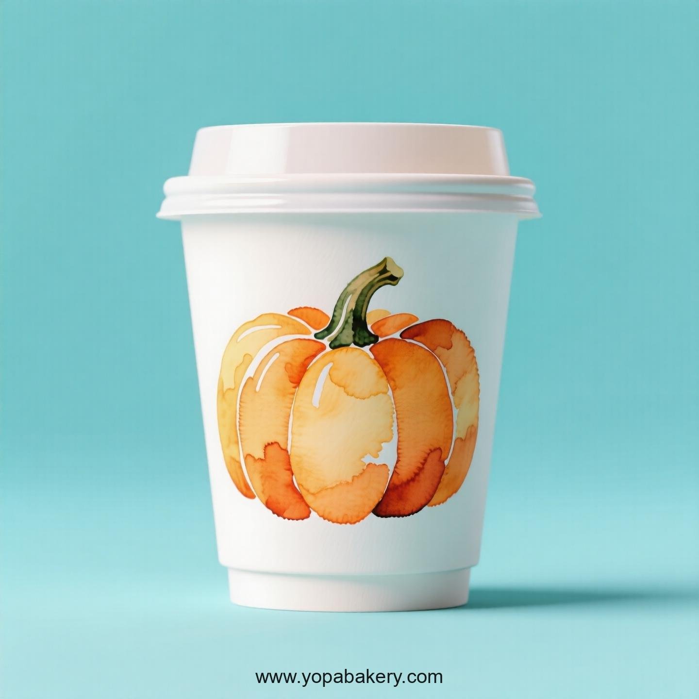 Pumpkin Design Paper Coffee Cups Factory: 4-24 oz Custom Logo