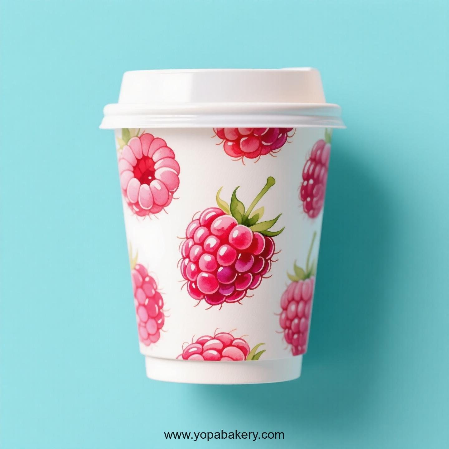 Raspberry Design Paper Coffee Cups Factory: 4-24 oz Custom Logo