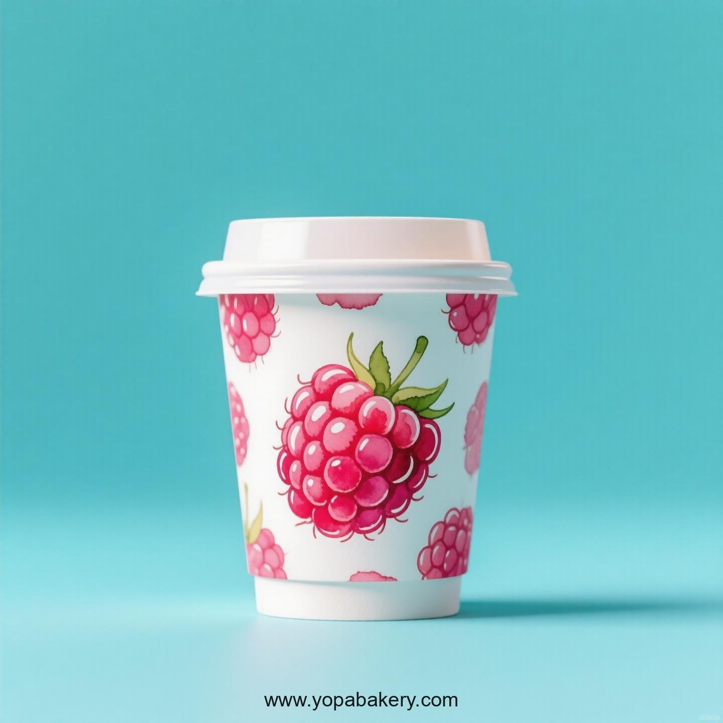 Raspberry Design Paper Coffee Cups Factory: 4-24 oz Custom Logo