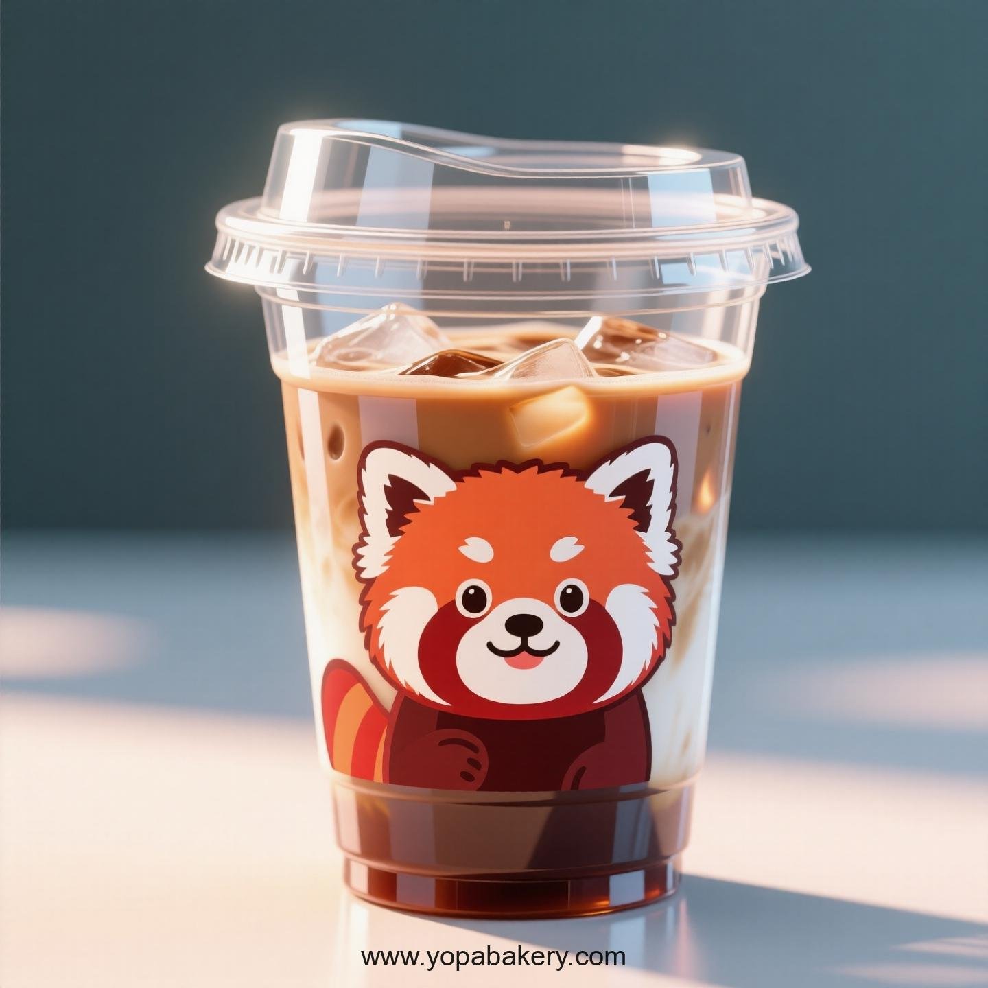 Red Panda Themed Clear Plastic Cups - Disposable PP & PET Coffee Cups with Lids Red Panda Themed Clear Plastic Cups - Disposable PP & PET Coffee Cups with Lids