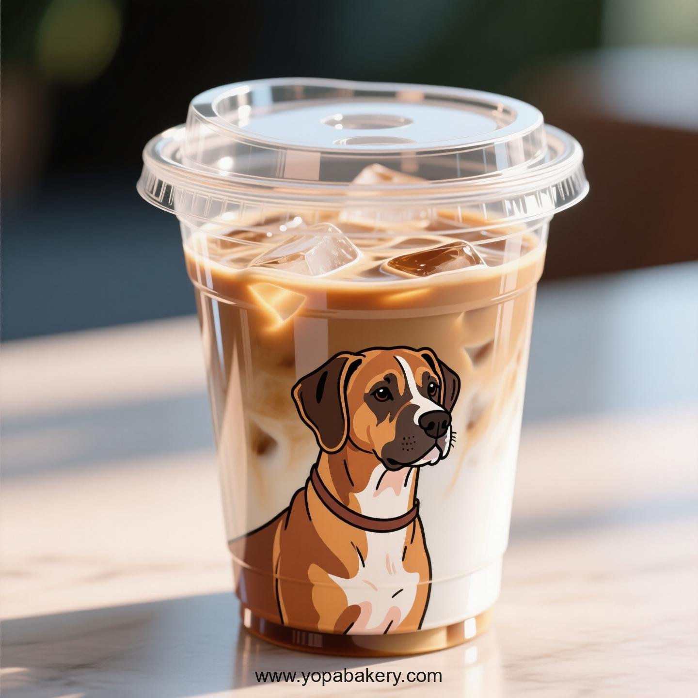 Rhodesian Ridgeback Dog Themed Clear Plastic Cups - Disposable PP & PET Coffee Cups with Lids