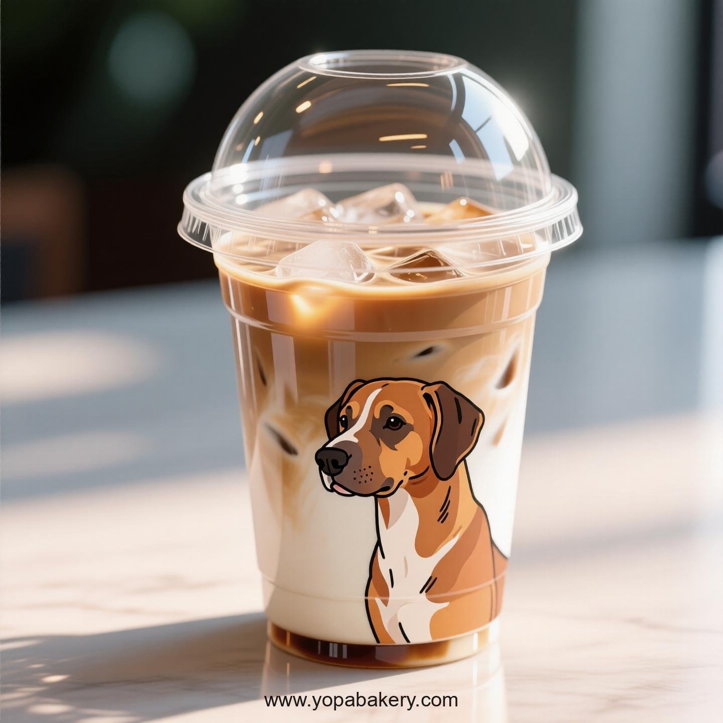 Rhodesian Ridgeback Dog Themed Clear Plastic Cups - Disposable PP & PET Coffee Cups with Lids