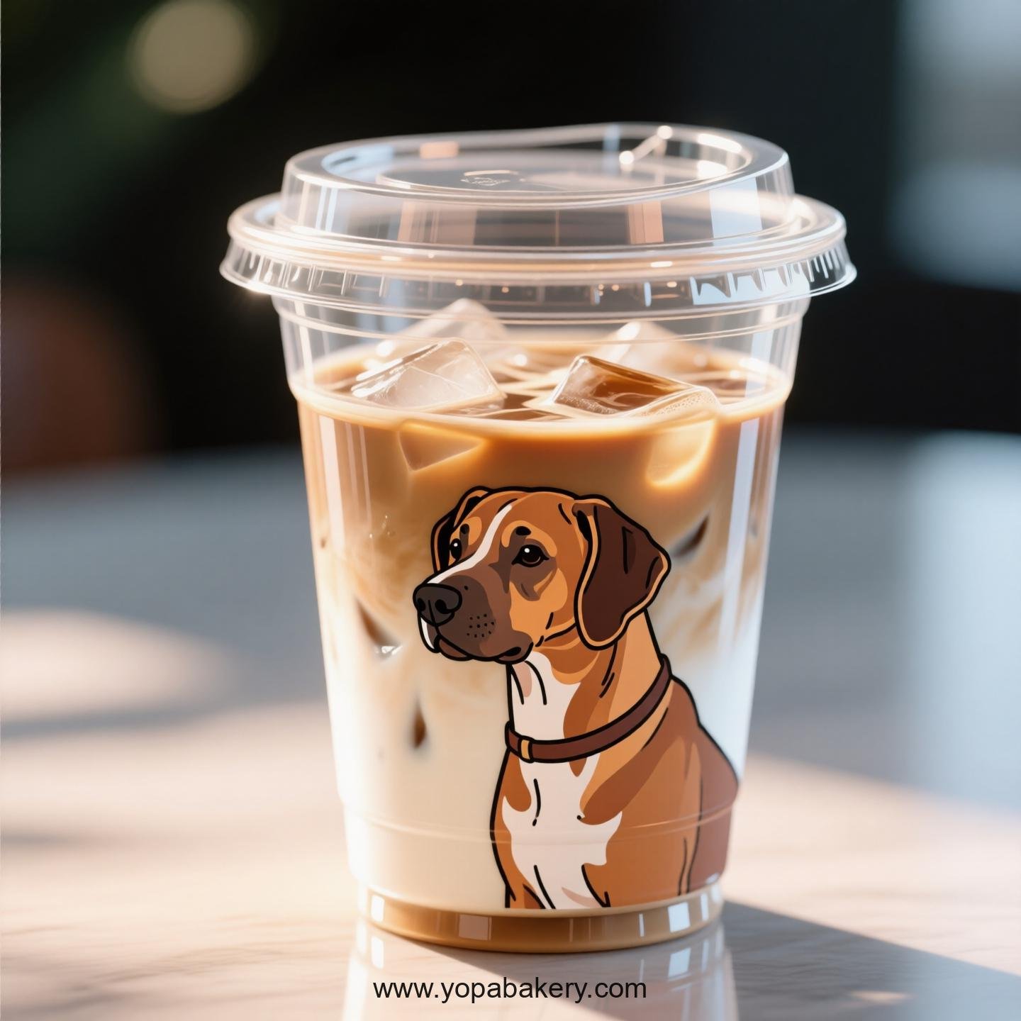 Rhodesian Ridgeback Dog Themed Clear Plastic Cups - Disposable PP & PET Coffee Cups with Lids