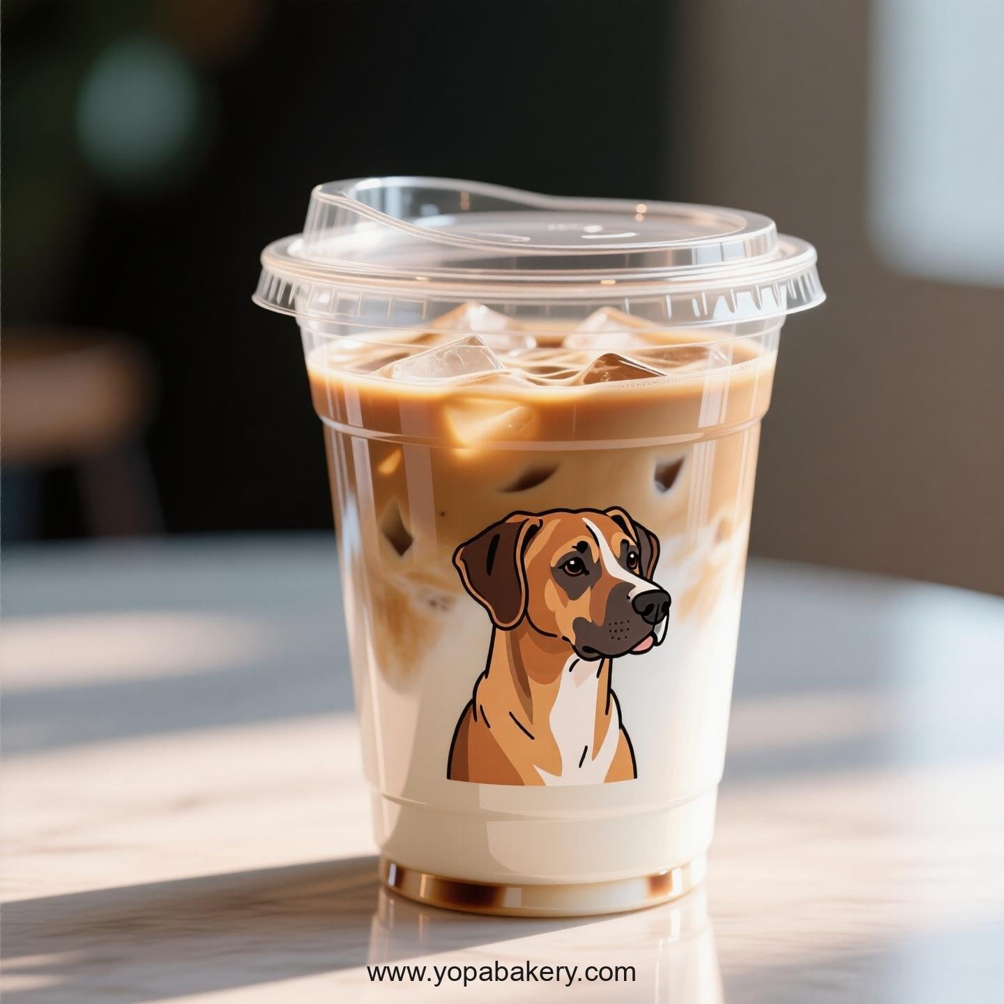 Rhodesian Ridgeback Dog Themed Clear Plastic Cups - Disposable PP & PET Coffee Cups with Lids