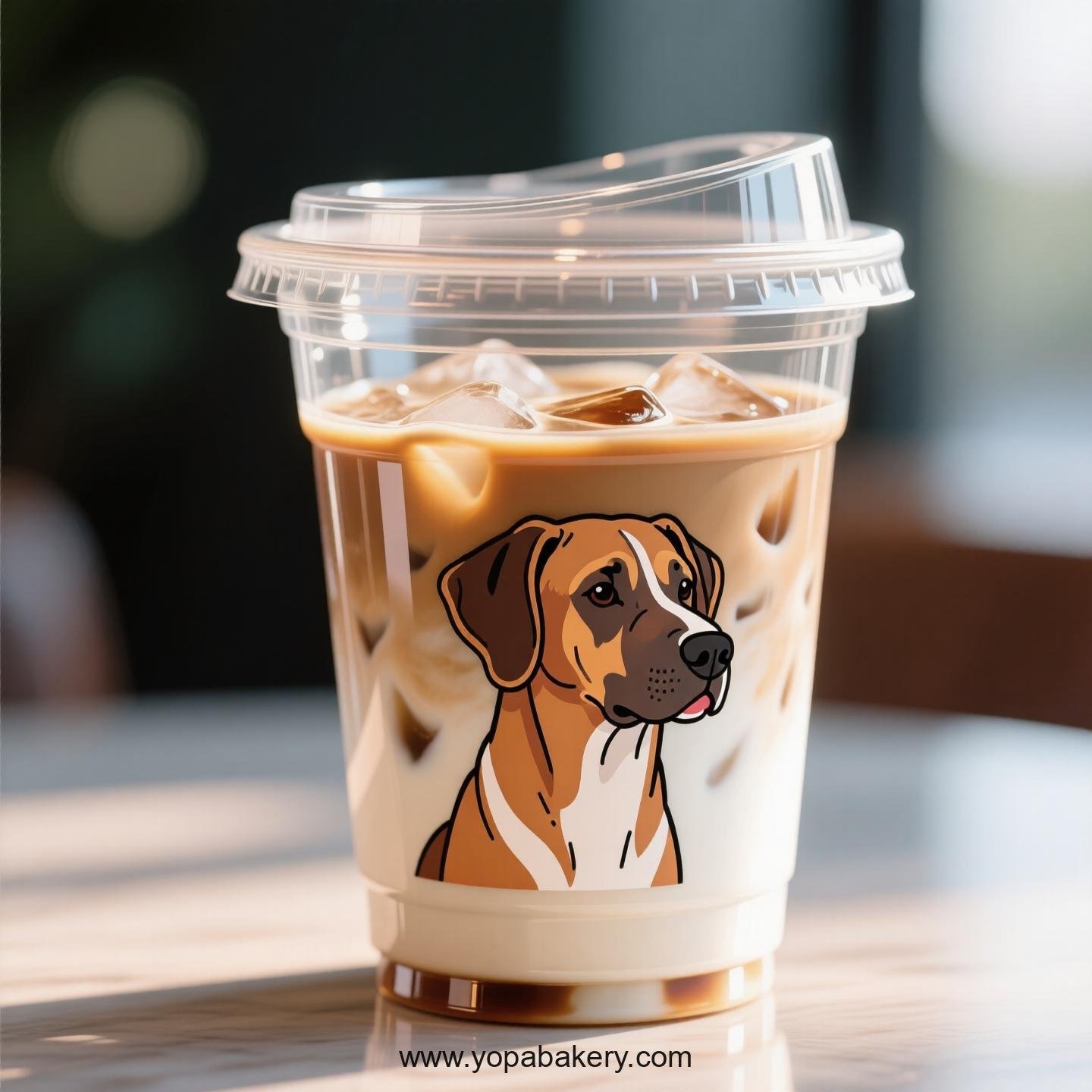 Rhodesian Ridgeback Dog Themed Clear Plastic Cups - Disposable PP & PET Coffee Cups with Lids