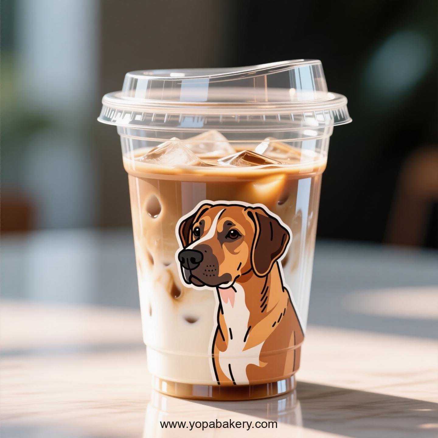 Rhodesian Ridgeback Dog Themed Clear Plastic Cups - Disposable PP & PET Coffee Cups with Lids