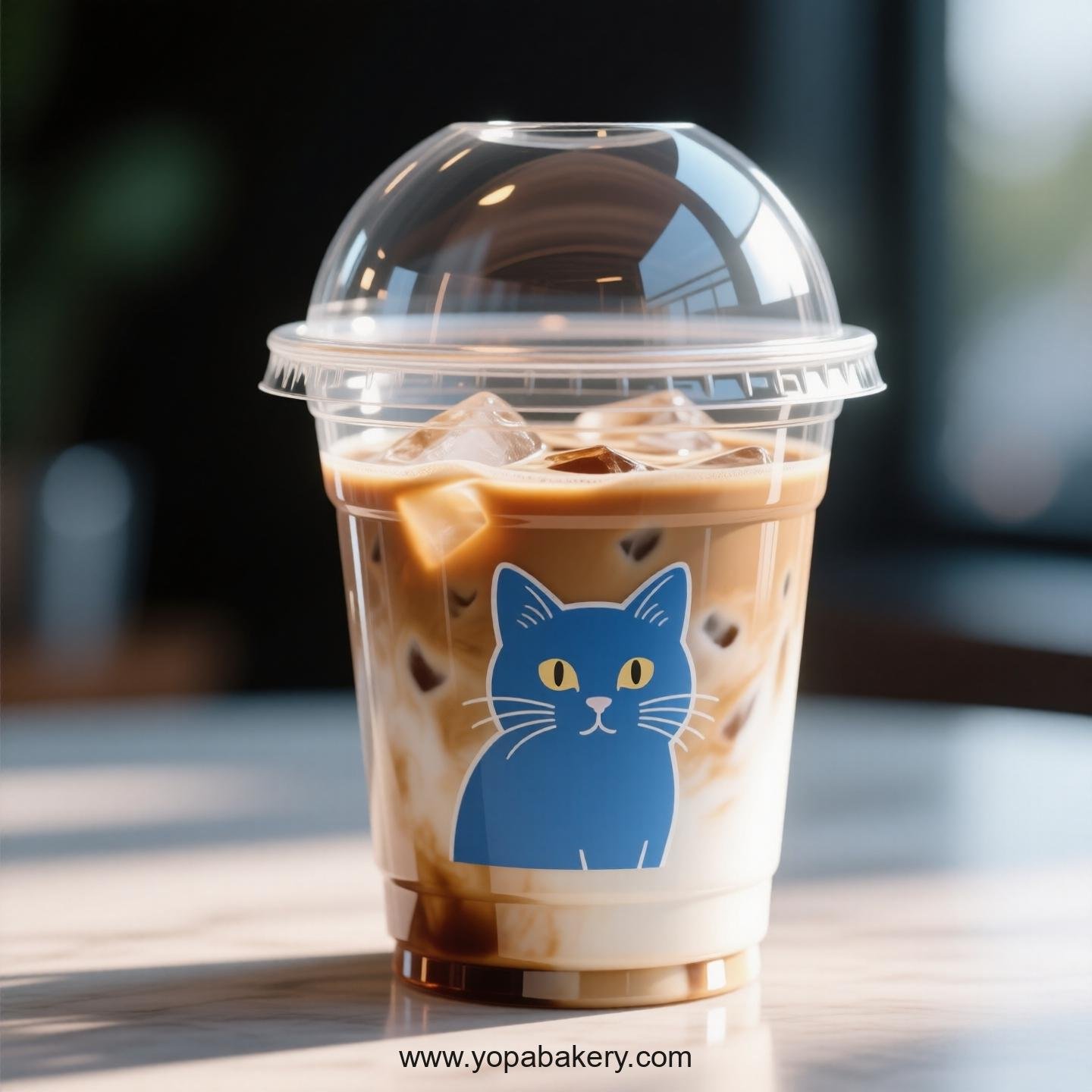 Russian Blue cat Themed Clear Plastic Cups - Disposable PP & PET Coffee Cups with Lids Russian Blue cat Themed Clear Plastic Cups - Disposable PP & PET Coffee Cups with Lids