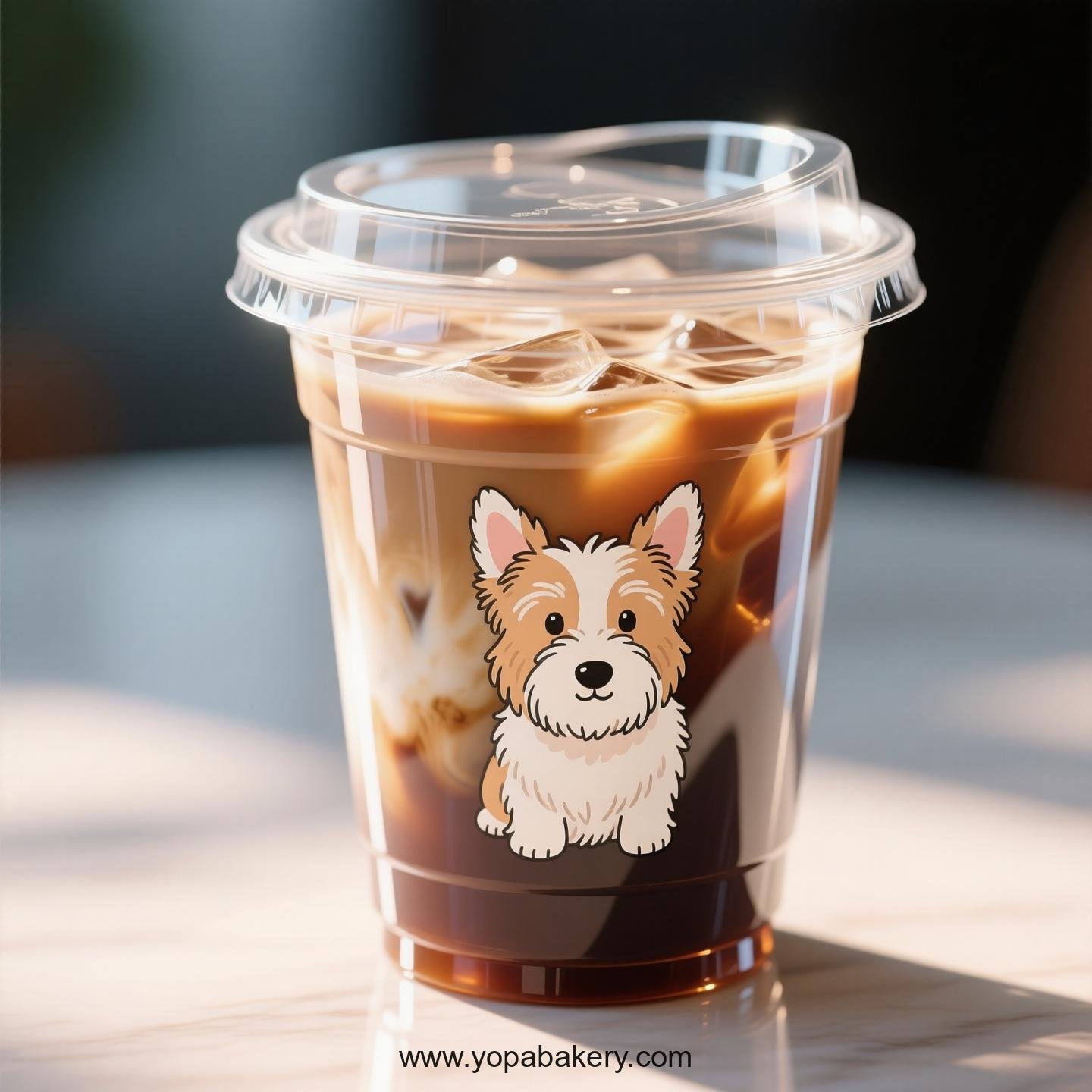 Scottish Terrier Themed Clear Plastic Cups - Disposable PP & PET Coffee Cups with Lids