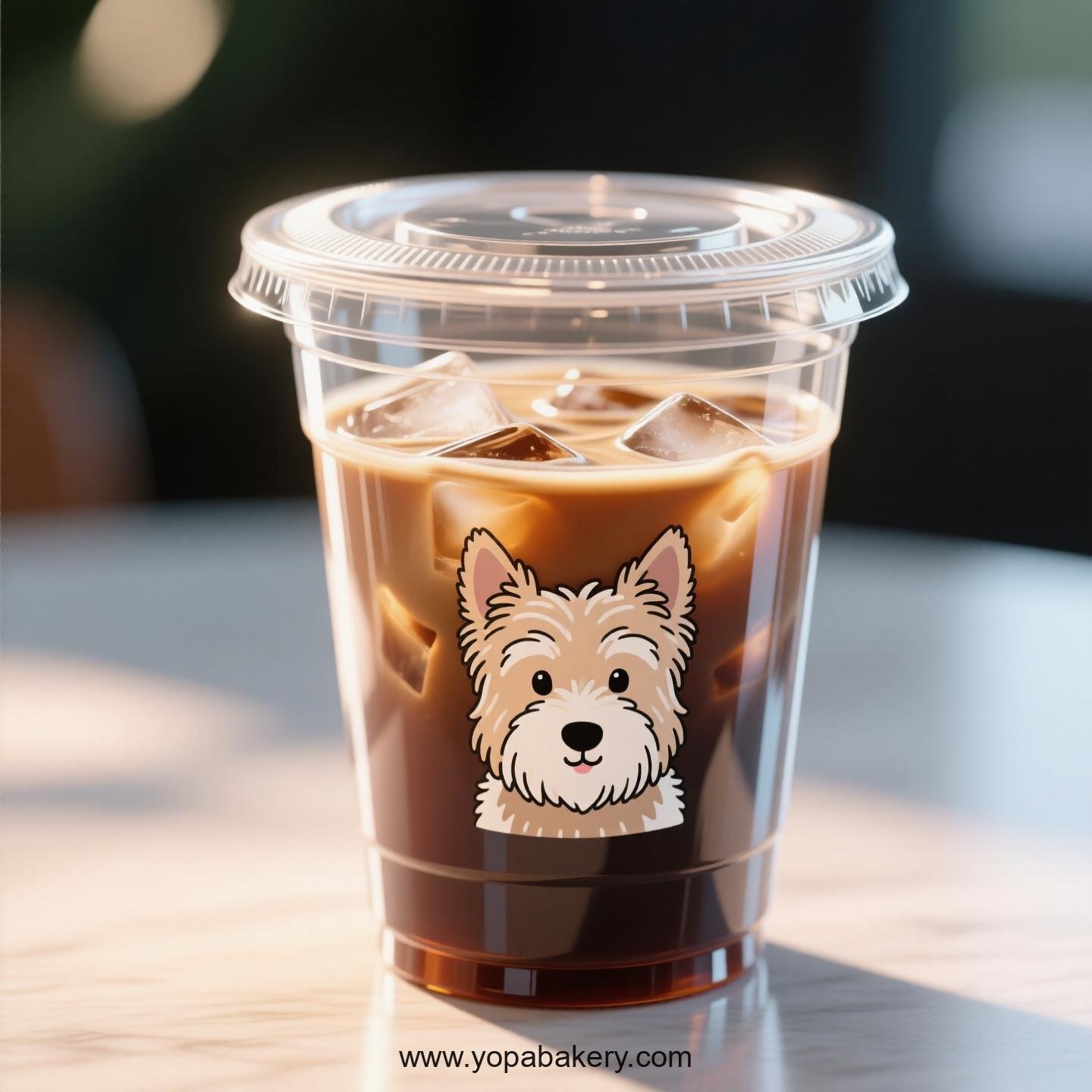 Scottish Terrier Themed Clear Plastic Cups - Disposable PP & PET Coffee Cups with Lids
