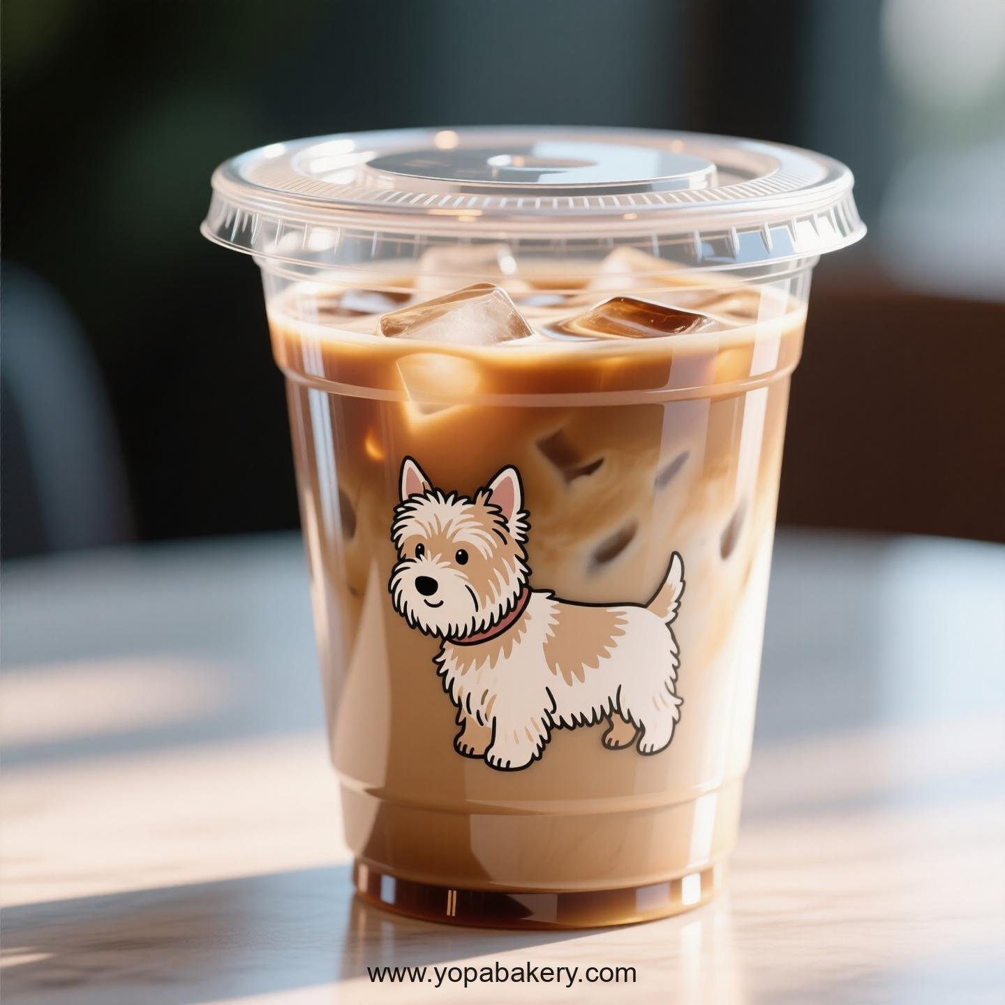 Scottish Terrier Themed Clear Plastic Cups - Disposable PP & PET Coffee Cups with Lids
