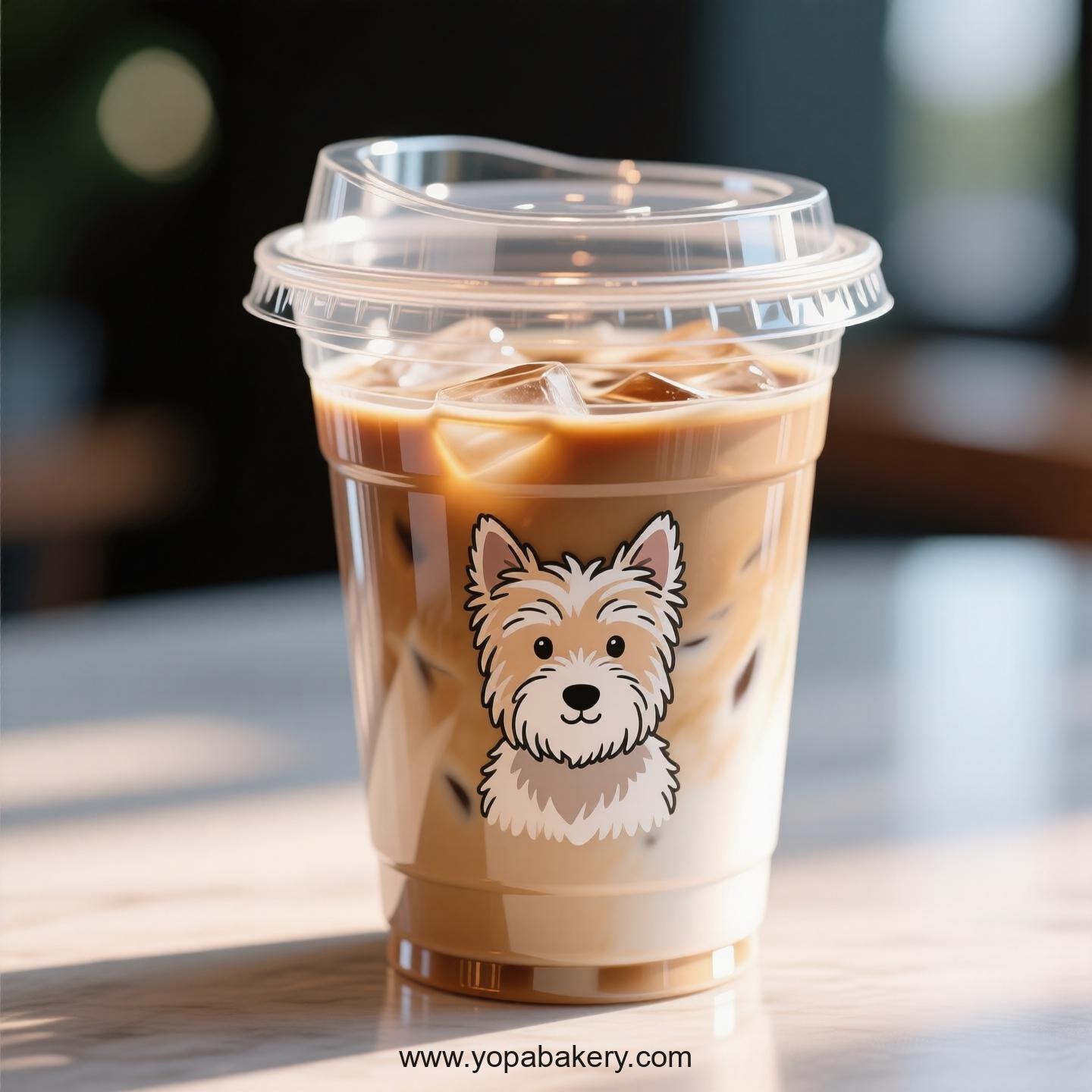 Scottish Terrier Themed Clear Plastic Cups - Disposable PP & PET Coffee Cups with Lids