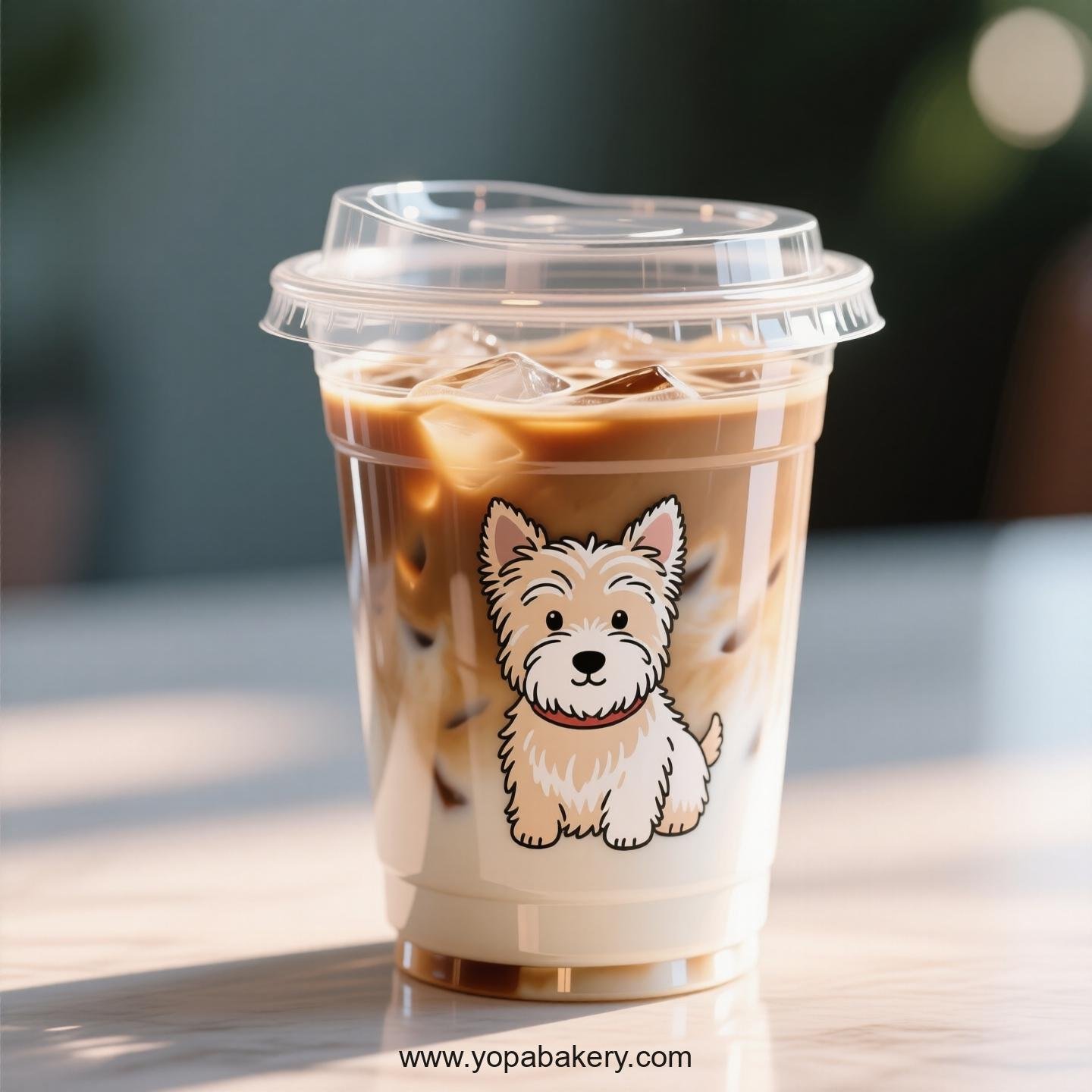Scottish Terrier Themed Clear Plastic Cups - Disposable PP & PET Coffee Cups with Lids