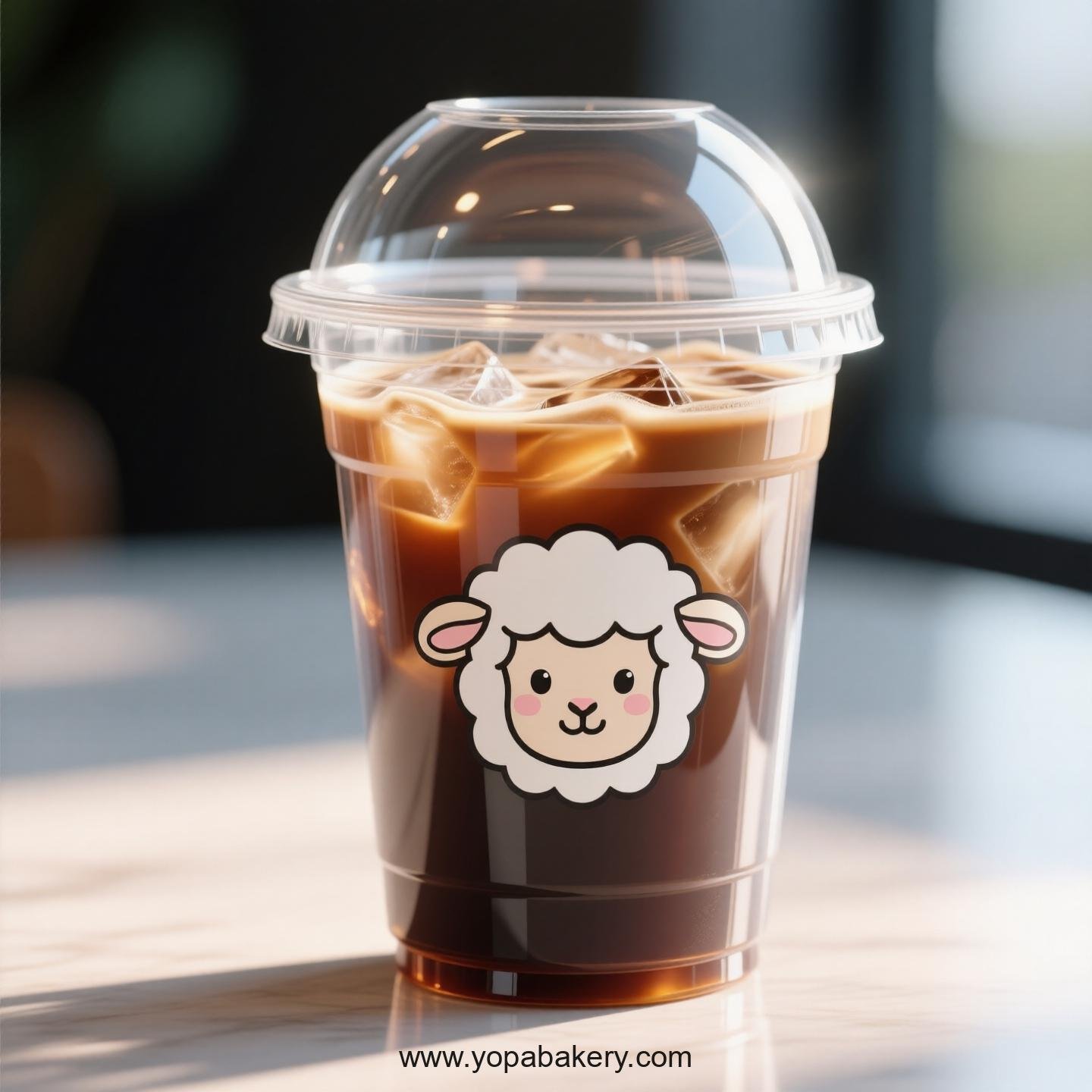 Sheep Themed Clear Plastic Cups - Disposable PP & PET Coffee Cups with Lids