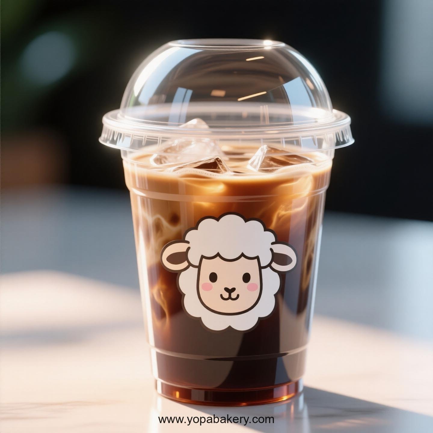 Sheep Themed Clear Plastic Cups - Disposable PP & PET Coffee Cups with Lids Sheep Themed Clear Plastic Cups - Disposable PP & PET Coffee Cups with Lids