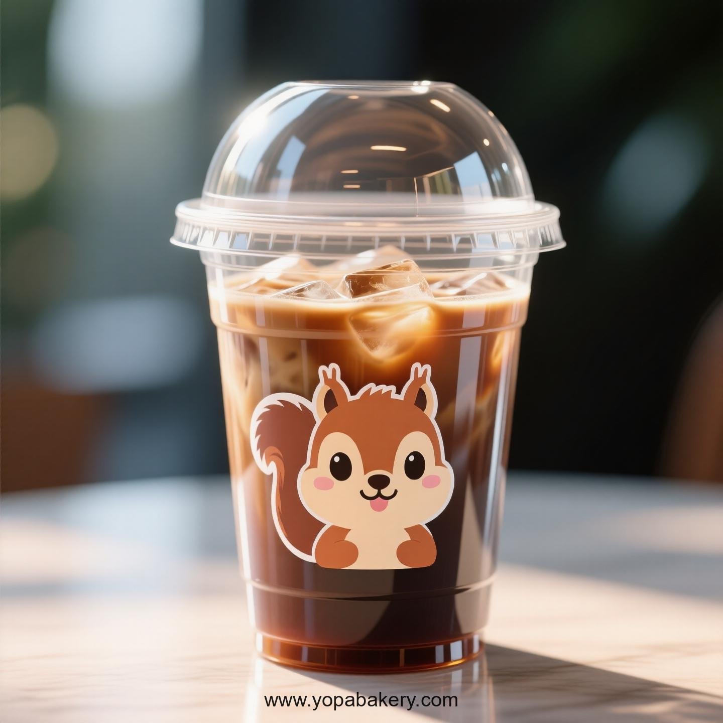 Squirrel Themed Clear Plastic Cups - Disposable PP & PET Coffee Cups with Lids Squirrel Themed Clear Plastic Cups - Disposable PP & PET Coffee Cups with Lids
