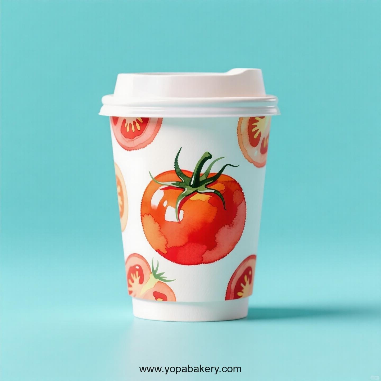 Tomato Design Paper Coffee Cups Factory: 4-24 oz Custom Logo