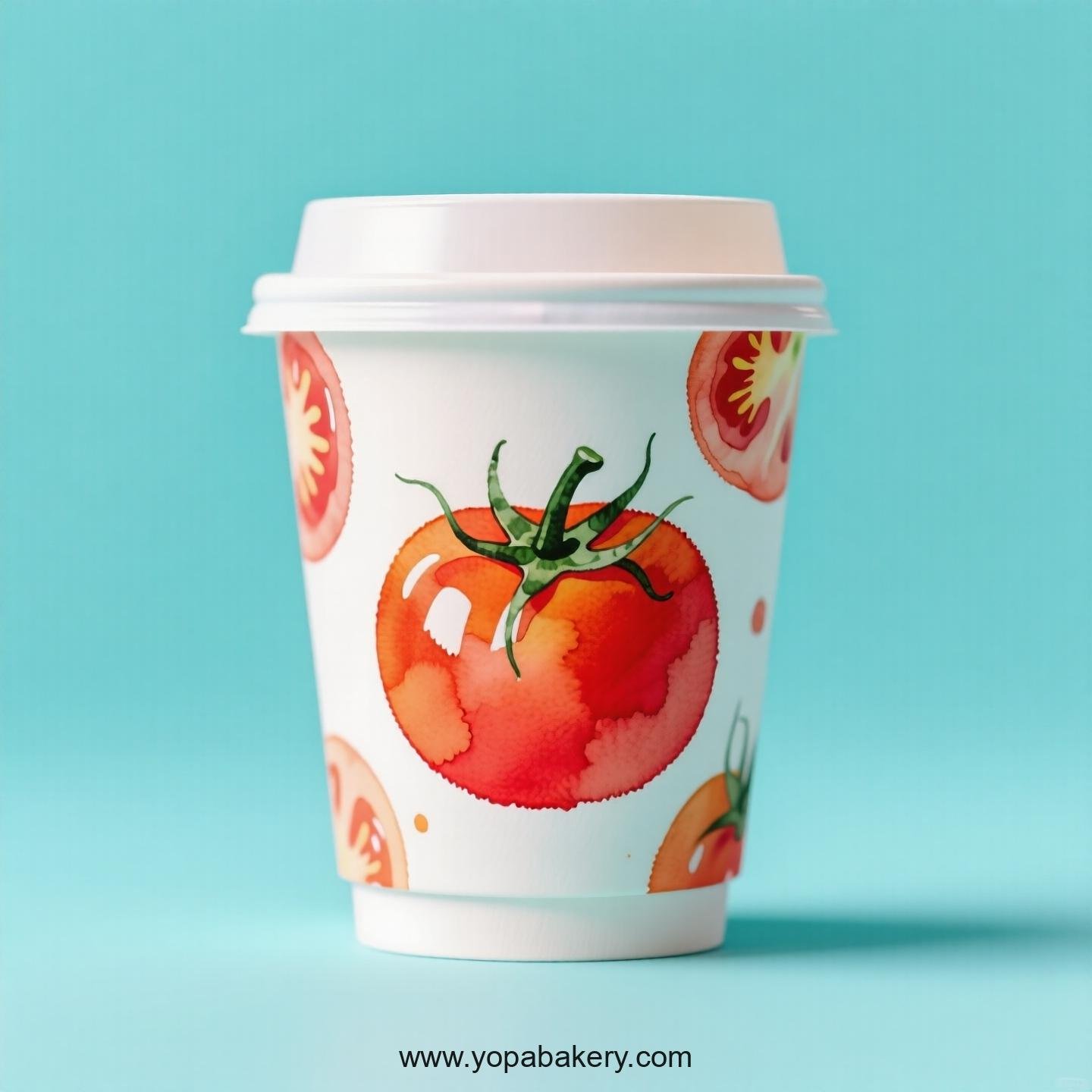Tomato Design Paper Coffee Cups Factory: 4-24 oz Custom Logo