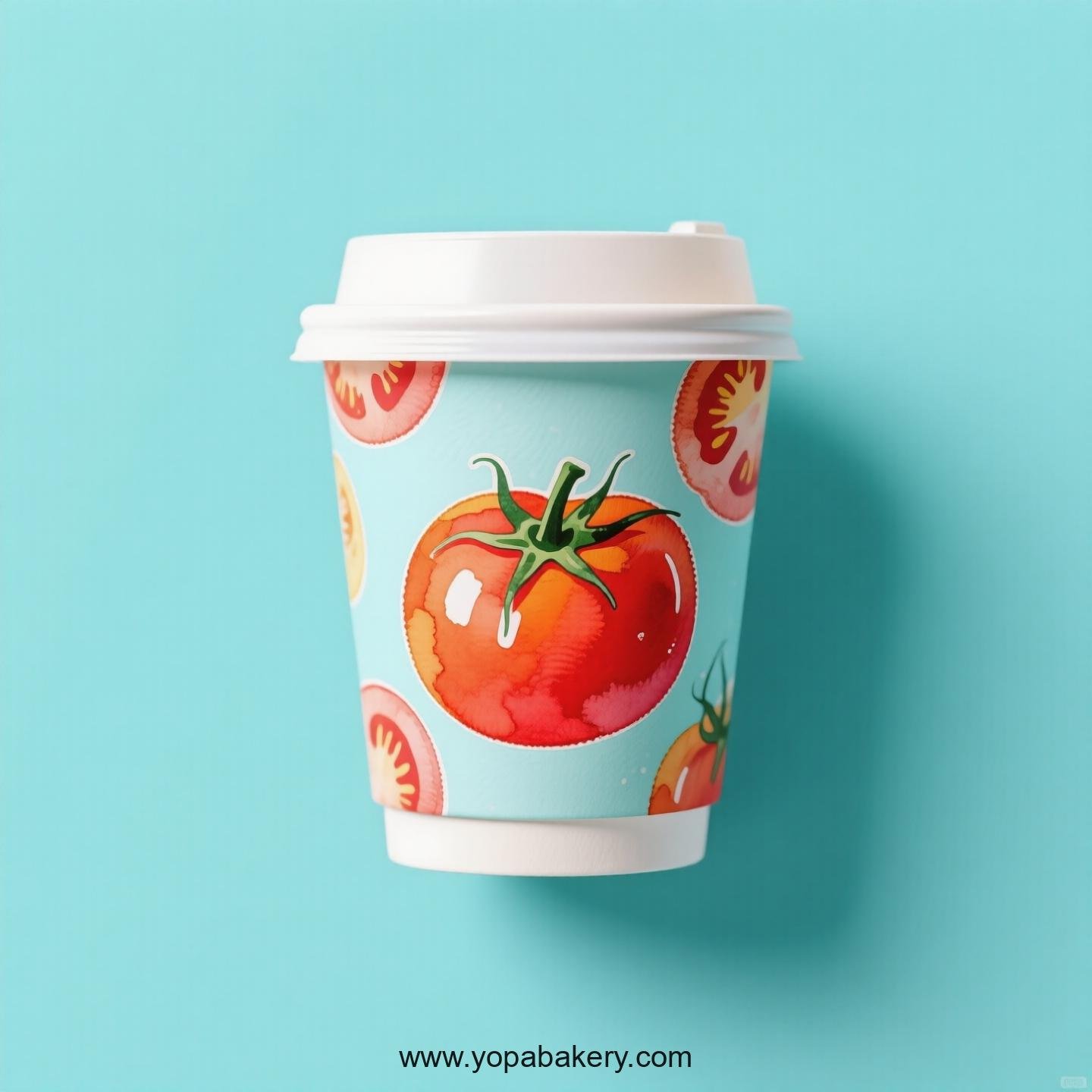 Tomato Design Paper Coffee Cups Factory: 4-24 oz Custom Logo