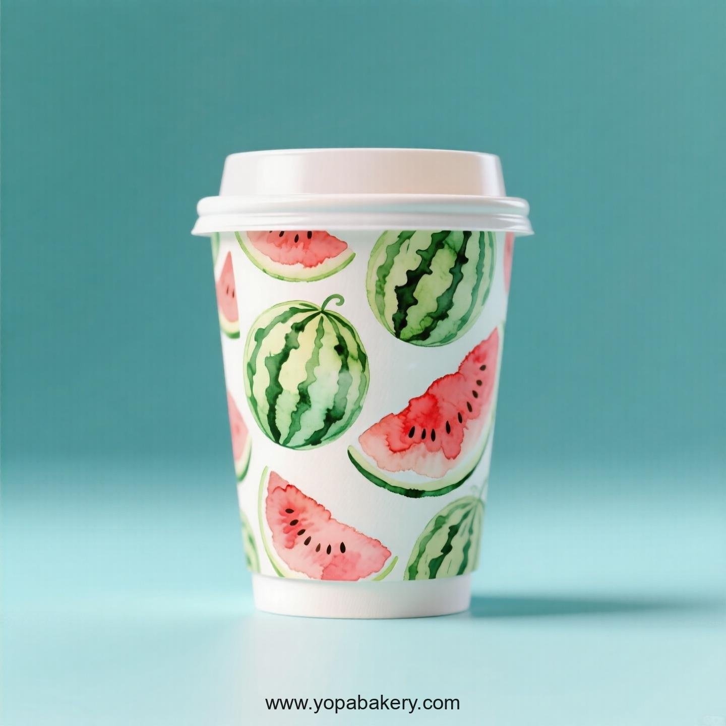 Watermelon Design Paper Coffee Cups Factory: 4-24 oz Custom Logo
