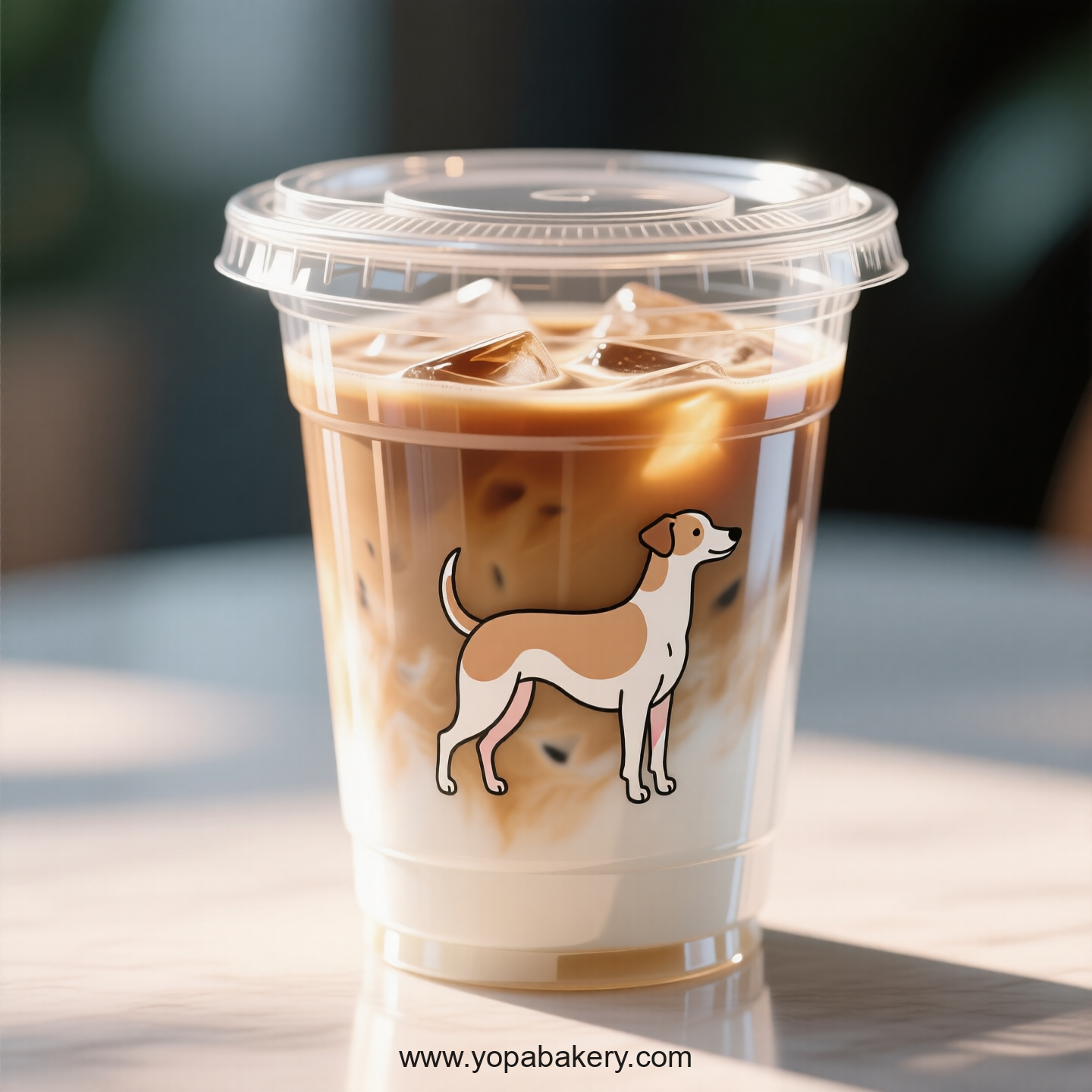 Whippet Dog Themed Clear Plastic Cups - Disposable PP & PET Coffee Cups with Lids