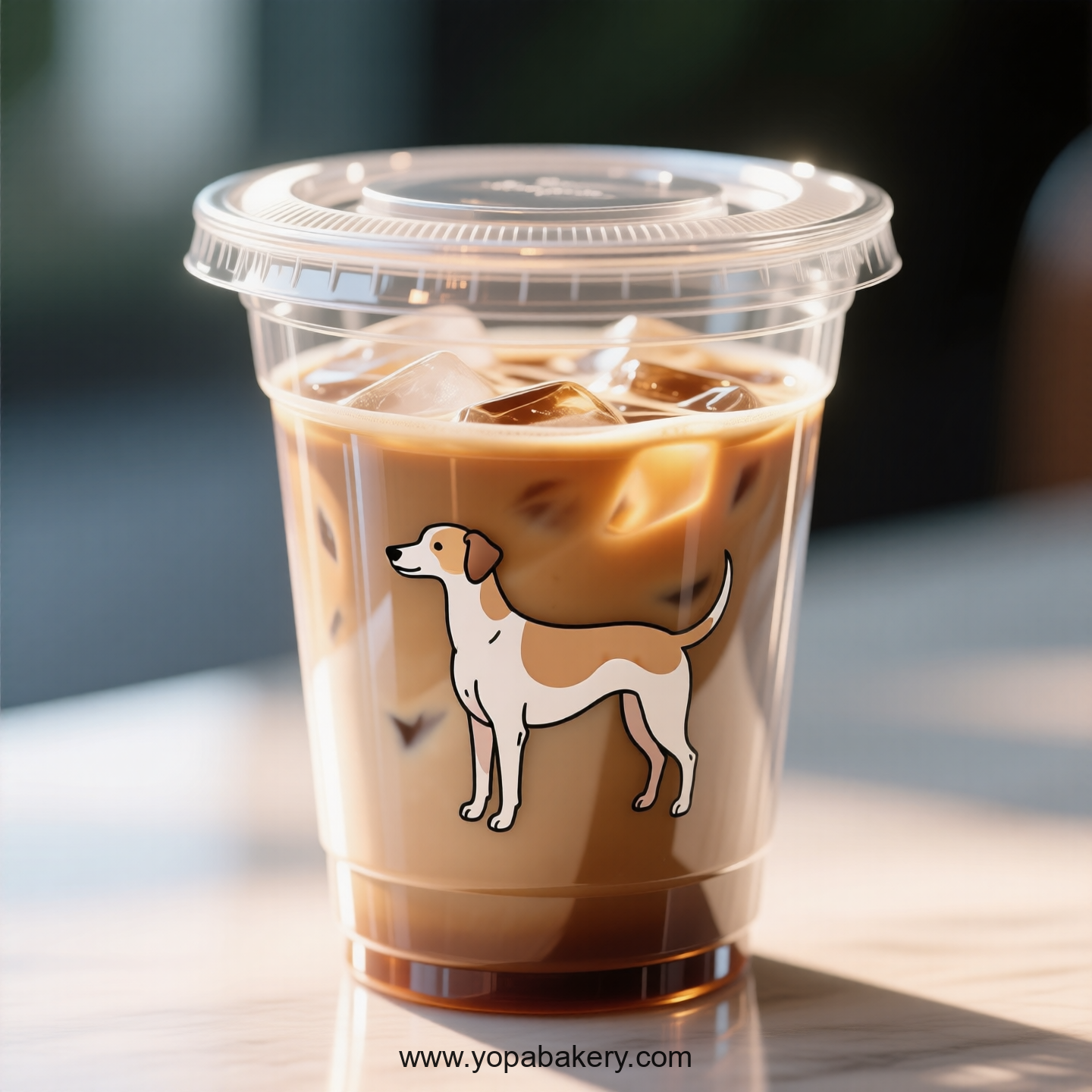Whippet Dog Themed Clear Plastic Cups - Disposable PP & PET Coffee Cups with Lids