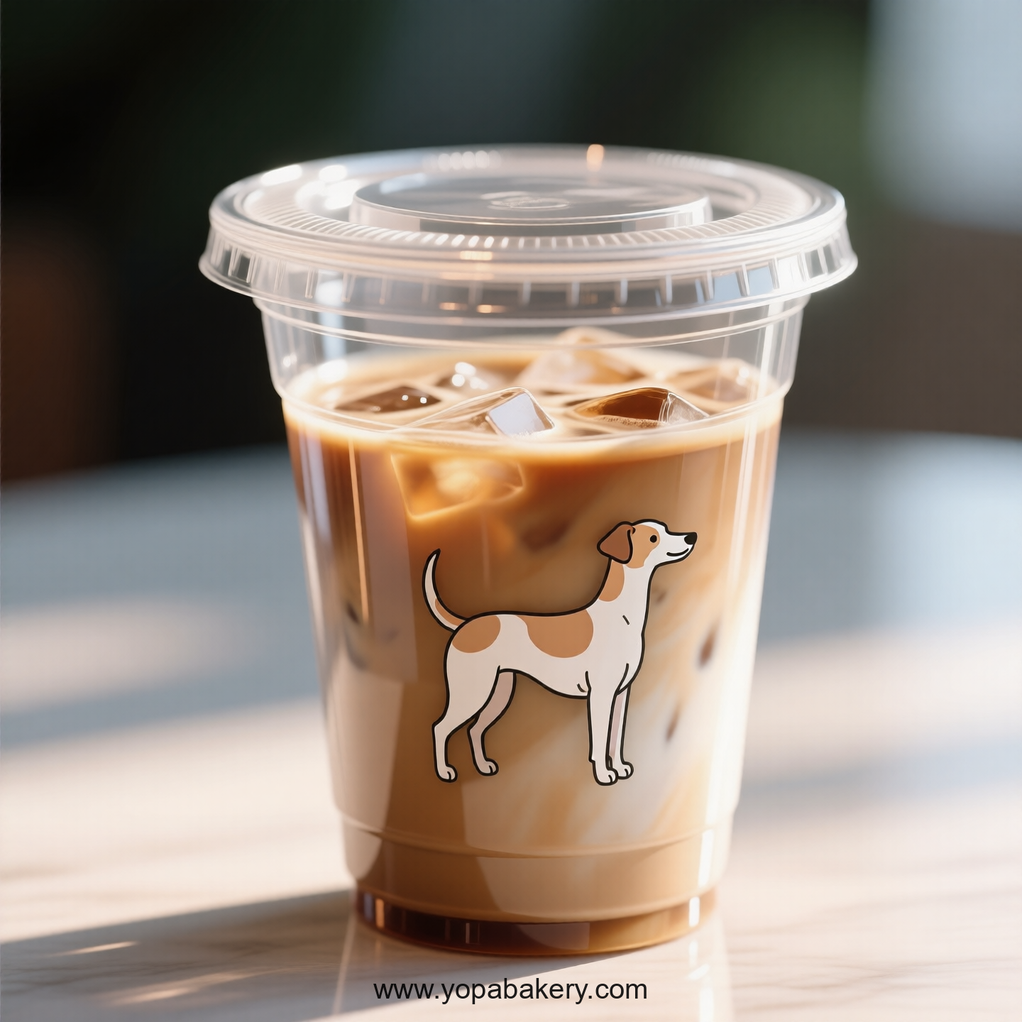 Whippet Dog Themed Clear Plastic Cups - Disposable PP & PET Coffee Cups with Lids