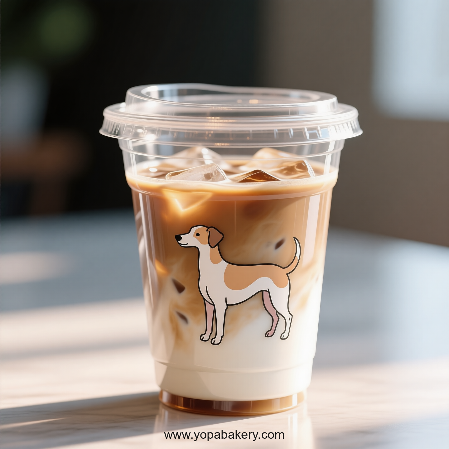 Whippet Dog Themed Clear Plastic Cups - Disposable PP & PET Coffee Cups with Lids