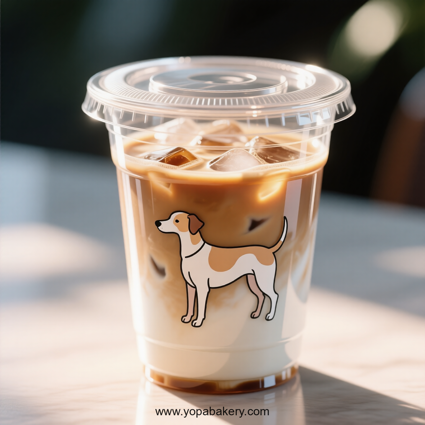 Whippet Dog Themed Clear Plastic Cups - Disposable PP & PET Coffee Cups with Lids