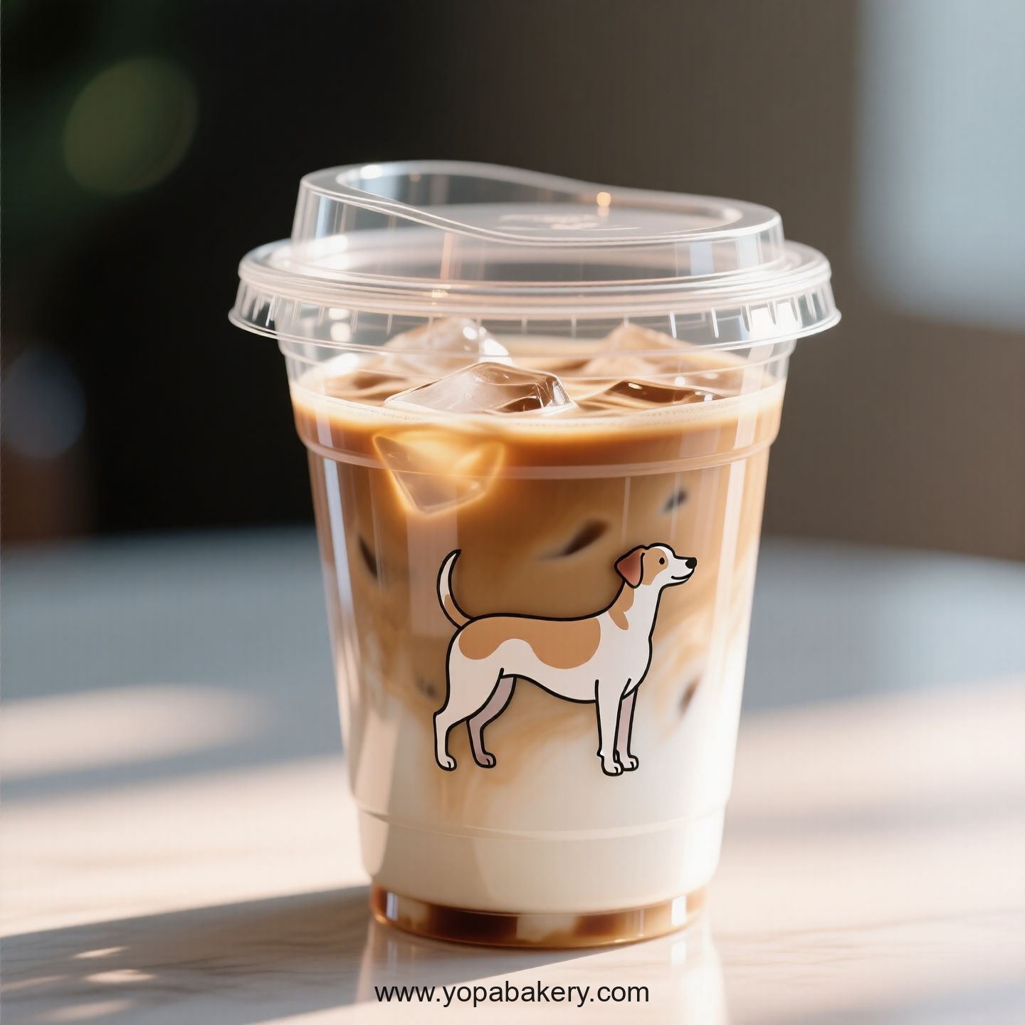 Whippet Dog Themed Clear Plastic Cups - Disposable PP & PET Coffee Cups with Lids