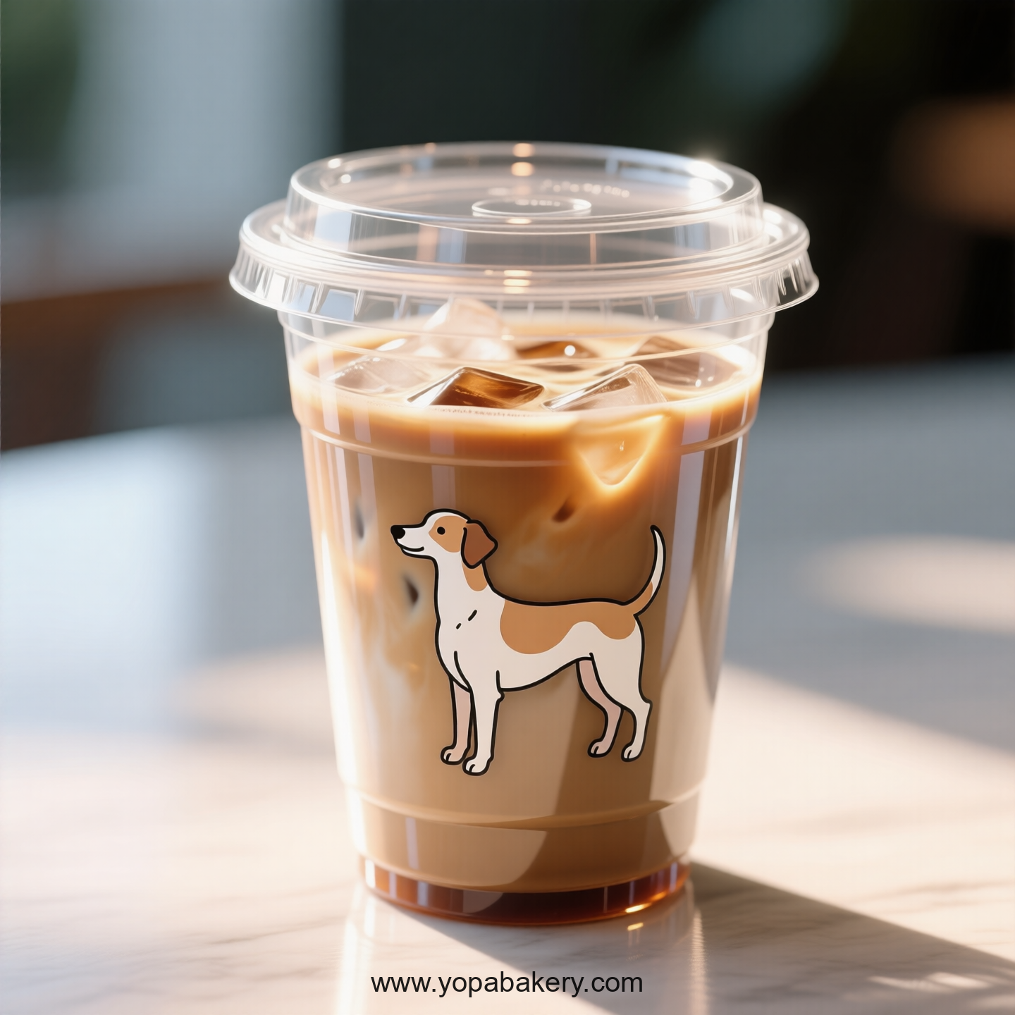 Whippet Dog Themed Clear Plastic Cups - Disposable PP & PET Coffee Cups with Lids