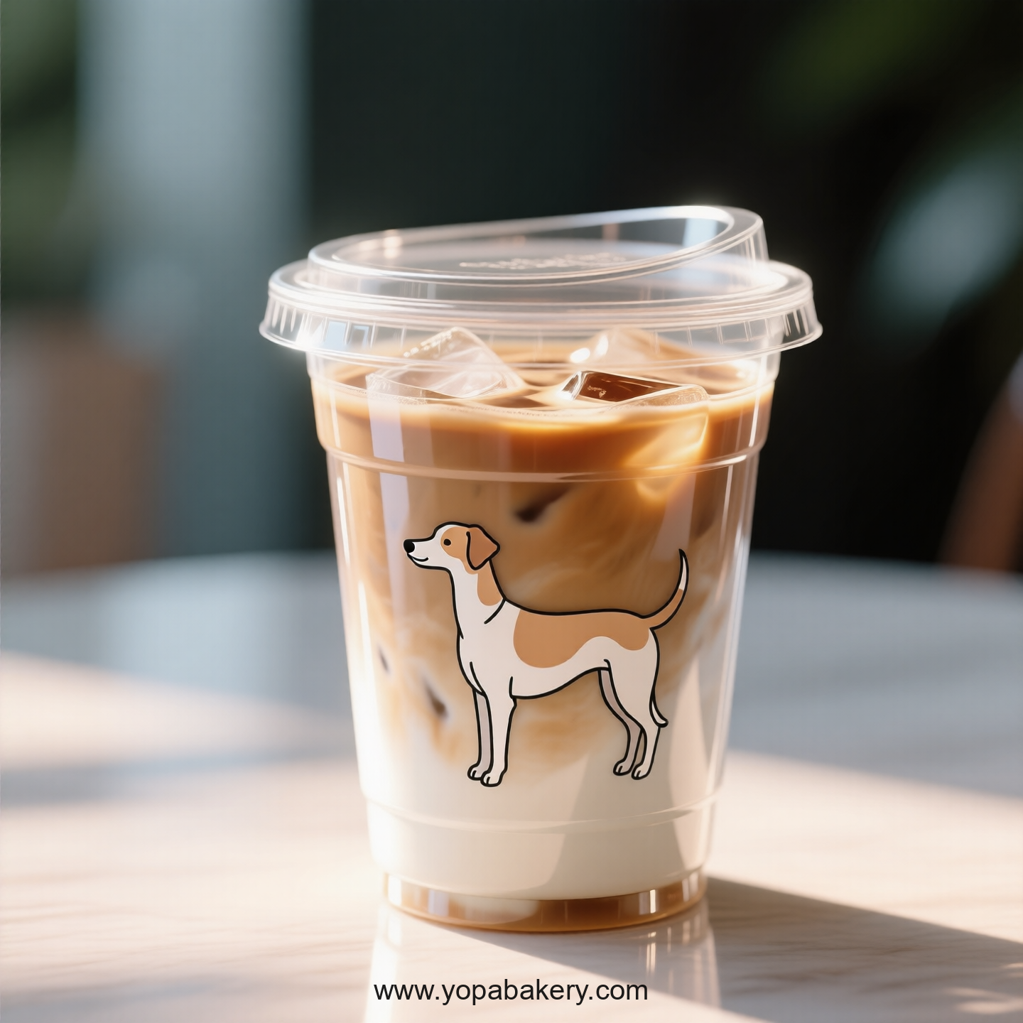 Whippet Dog Themed Clear Plastic Cups - Disposable PP & PET Coffee Cups with Lids