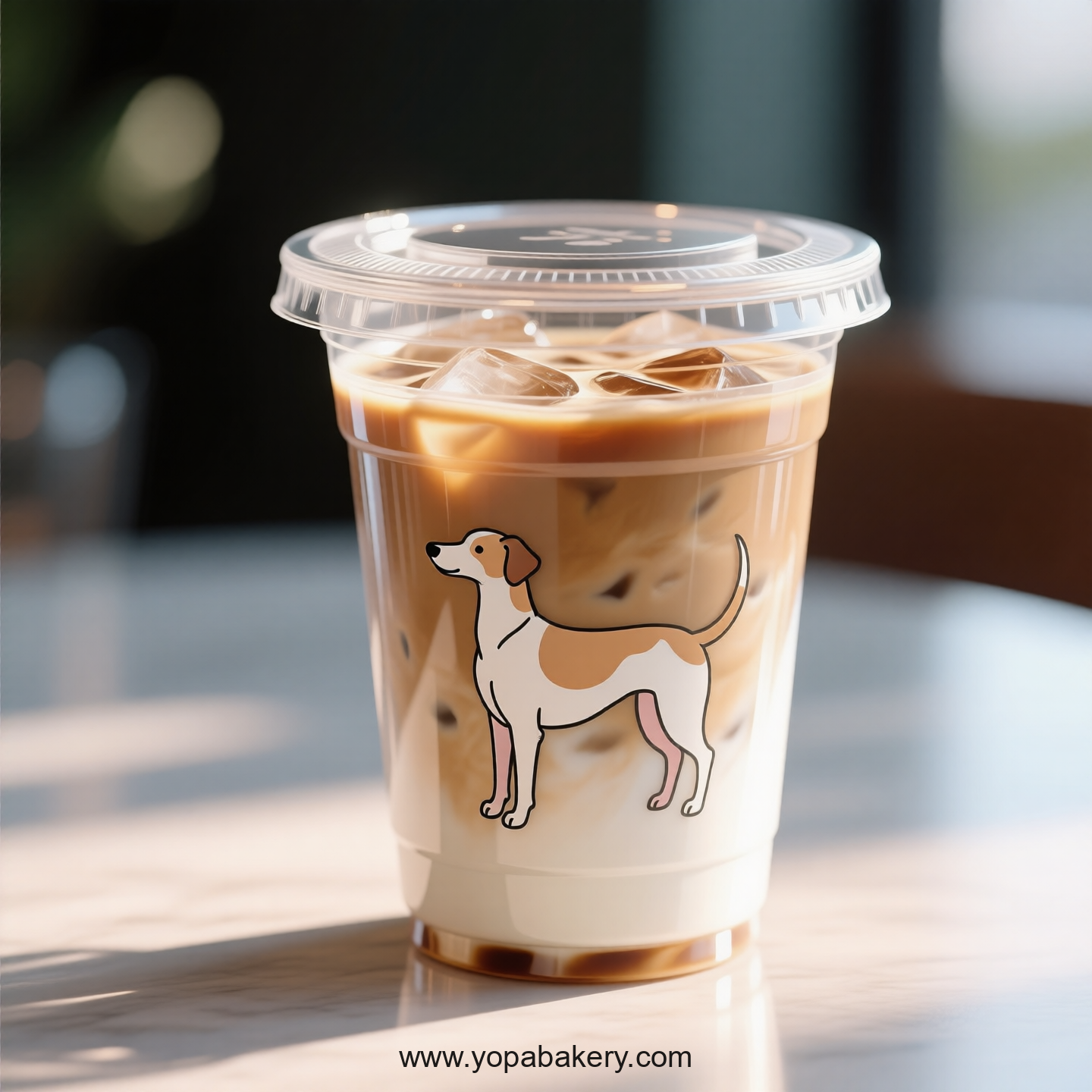 Whippet Dog Themed Clear Plastic Cups - Disposable PP & PET Coffee Cups with Lids