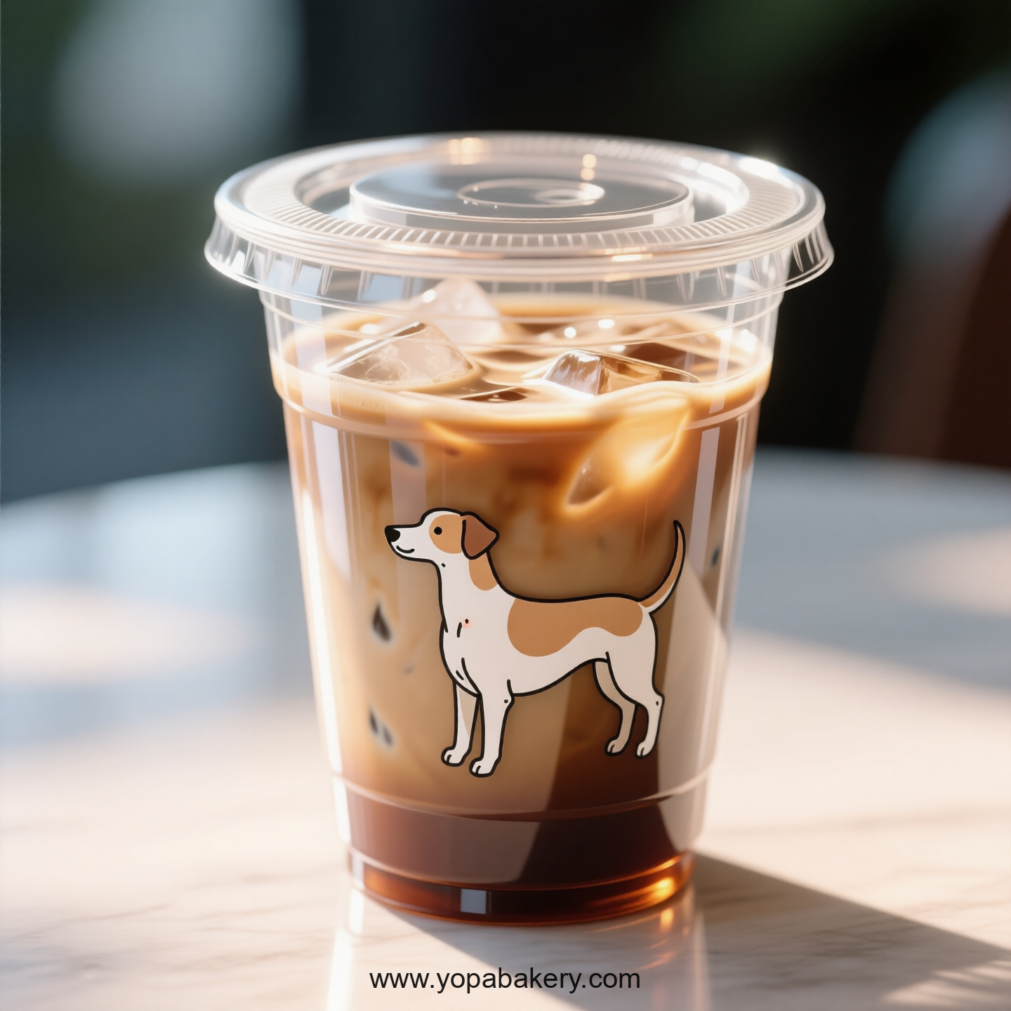 Whippet Dog Themed Clear Plastic Cups - Disposable PP & PET Coffee Cups with Lids
