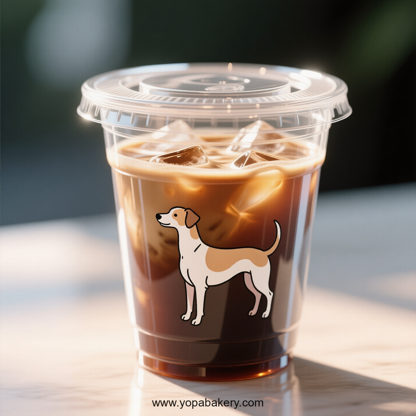 Whippet Dog Themed Clear Plastic Cups - Disposable PP & PET Coffee Cups with Lids