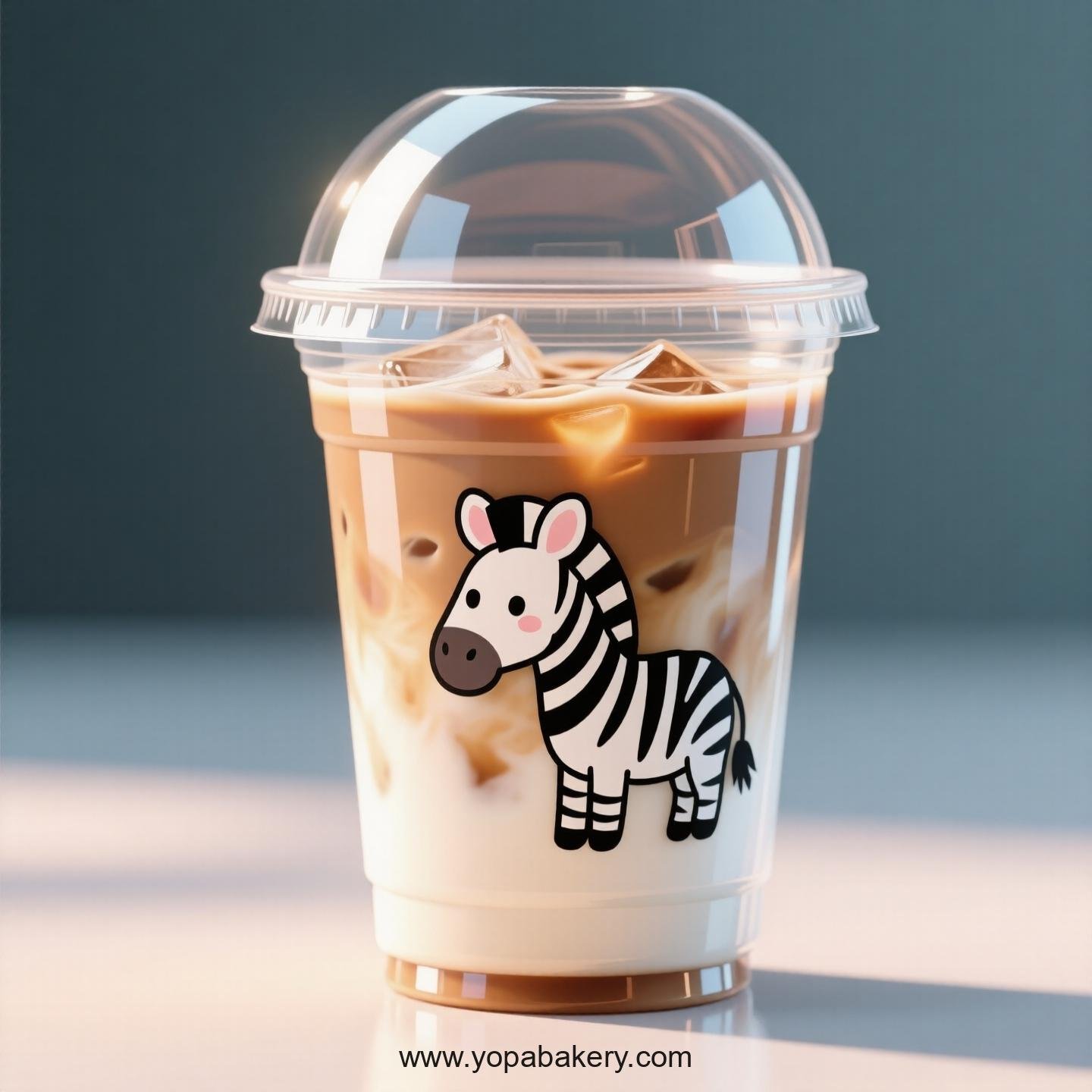 Zebra Themed Clear Plastic Cups - Disposable PP & PET Coffee Cups with Lids