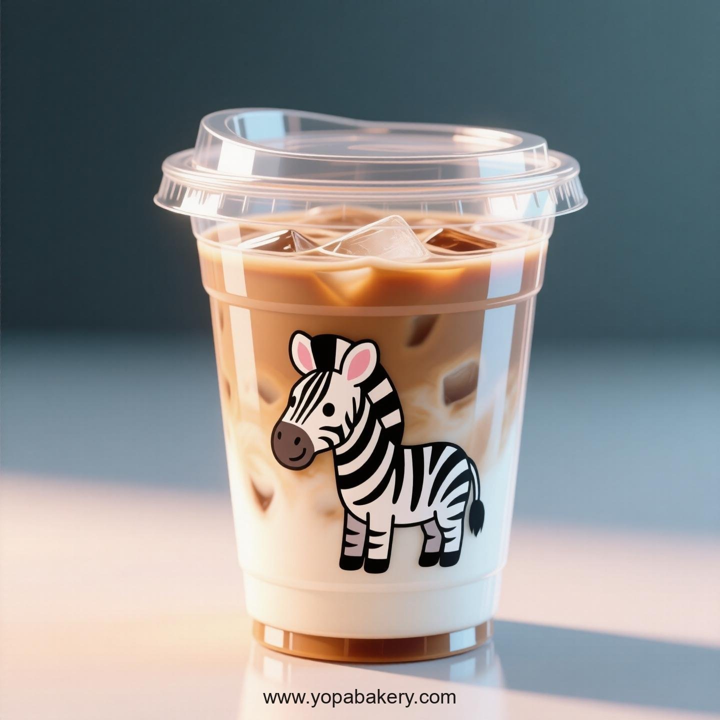 Zebra Themed Clear Plastic Cups - Disposable PP & PET Coffee Cups with Lids
