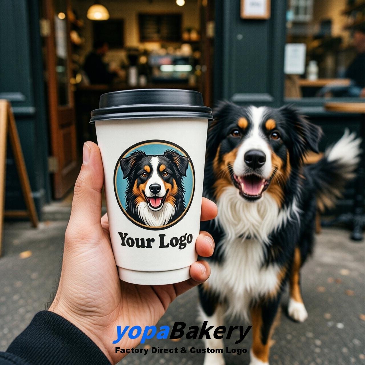 Australian Shepherd Double Wall Paper Cups: 8oz/12oz/16oz/20oz/22oz/24oz