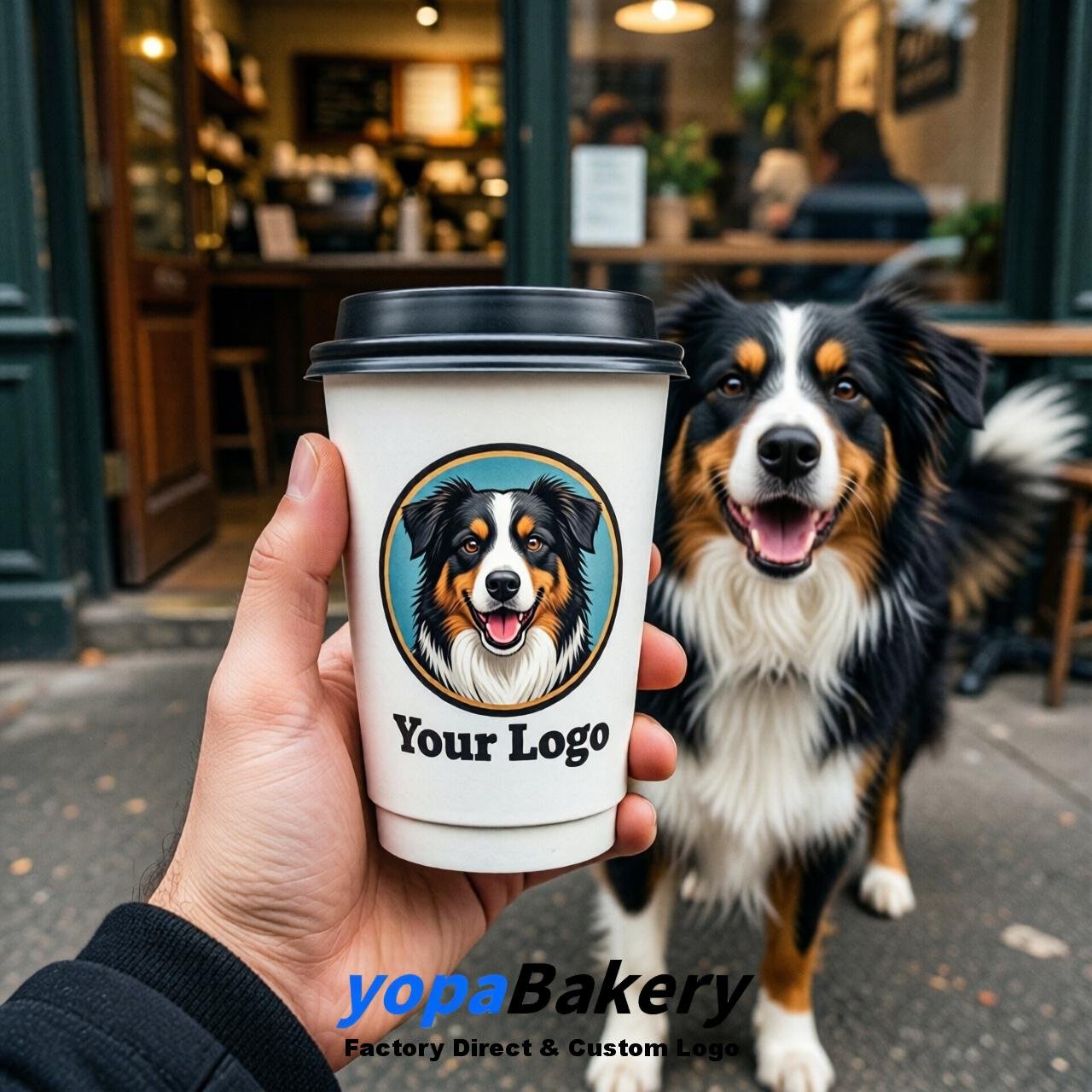 Australian Shepherd Double Wall Paper Cups: 8oz/12oz/16oz/20oz/22oz/24oz